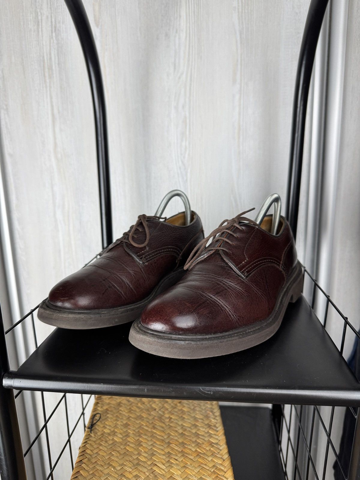 Tricker's Tricker’s Burgundy Brown Woodstock Derby Kudu Leather Shoes Size US 8 / EU 41 - 7 Thumbnail