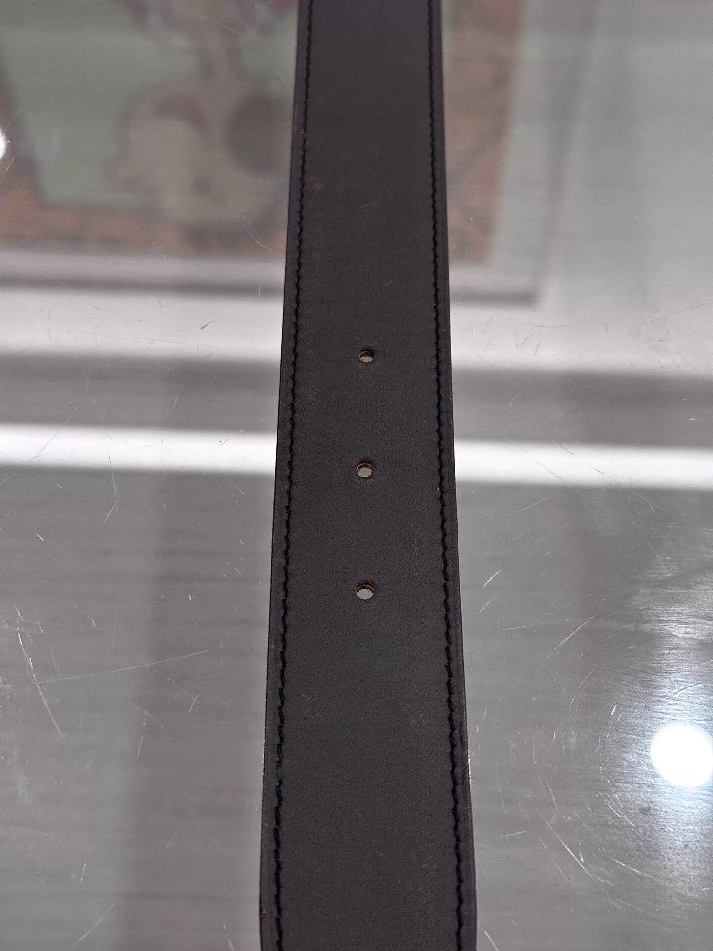 Hermes Hermes Black & Orange H-Buckle Silver Belt 3.2cm 85 T 99 New Size ONE SIZE - 6 Thumbnail