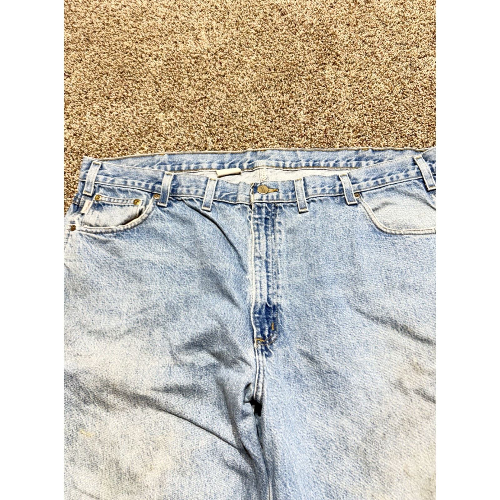 Carhartt Carhartt B460 Jeans Men Blue Denim 46x30 5-Pocket Relaxed Straight 46 30in Distressed Flaw Lot of 2 - Vintage: No Size US 30 / EU 46 - 6 Thumbnail