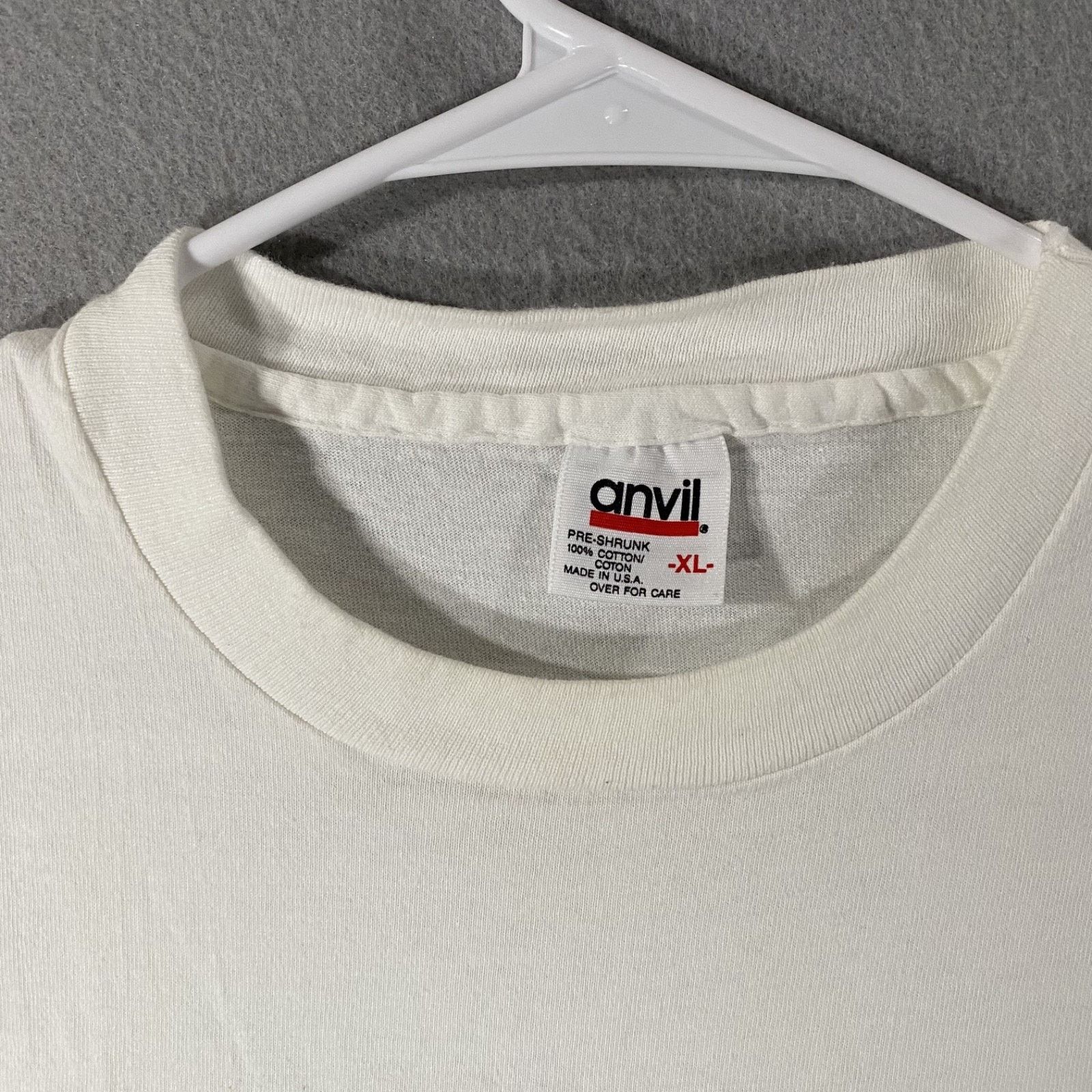 Anvil Vtg '93 Eye on Survival Tiger T Shirt White USA Made Size XL Size US XL / EU 56 / 4 - 3 Thumbnail