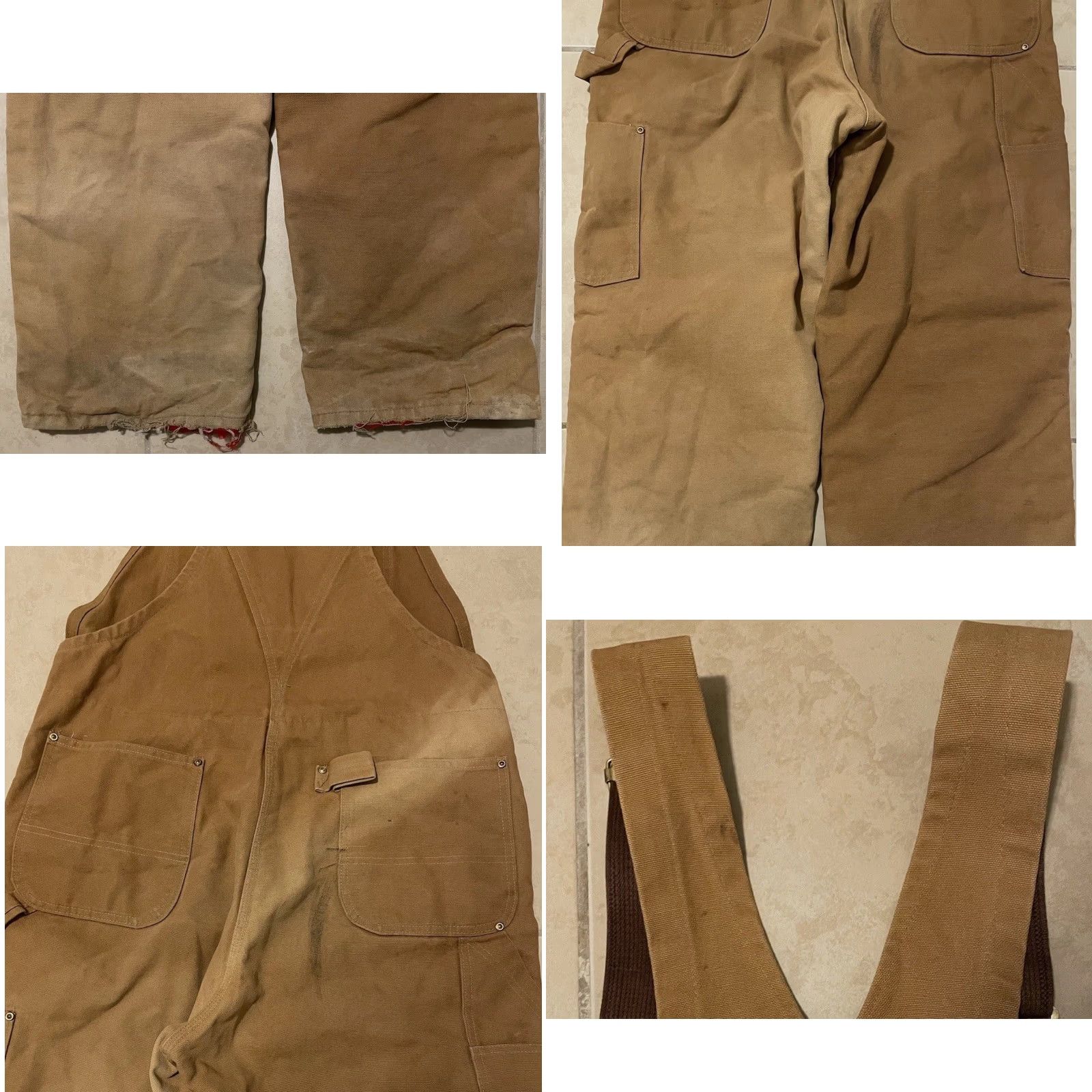 Carhartt Vtg Carhartt Faded Distress Quilted Overalls 38 USA Grunge Trucker Biker 80s 90s Size US 38 / EU 54 - 8 Thumbnail
