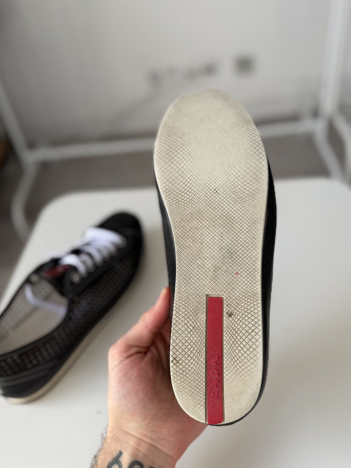 Prada Prada Sport Linea Rossa perforated leather sneakers vintage Size US 7.5 / EU 40-41 - 17 Thumbnail