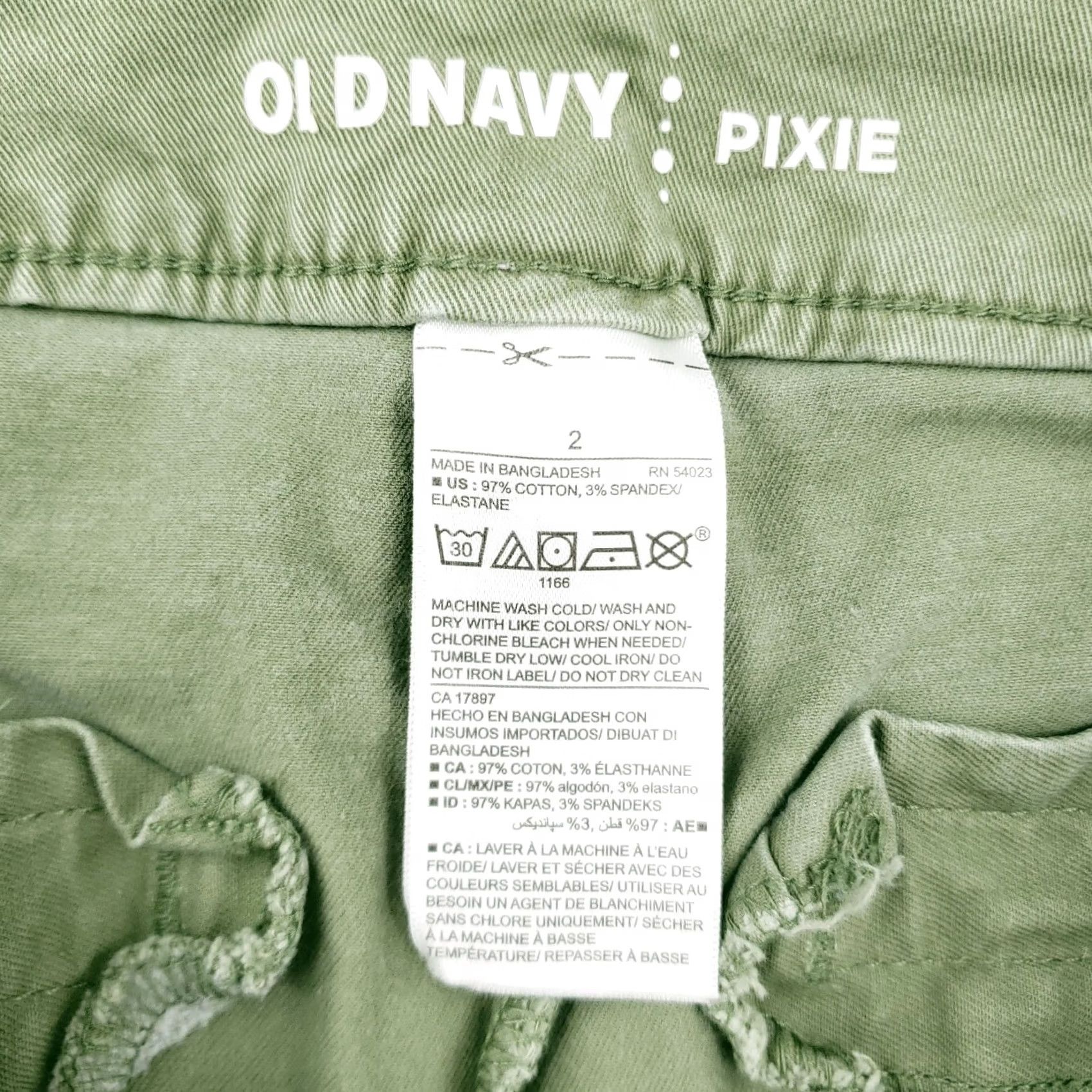 Old Navy Old Navy Shorts Womens 2 Green Pixie Chino Mid Rise Flat Front Cotton Blend Shorts Womens 2 Green Chino 29in Twill Pockets Casual Travel Size 29" - 3 Thumbnail