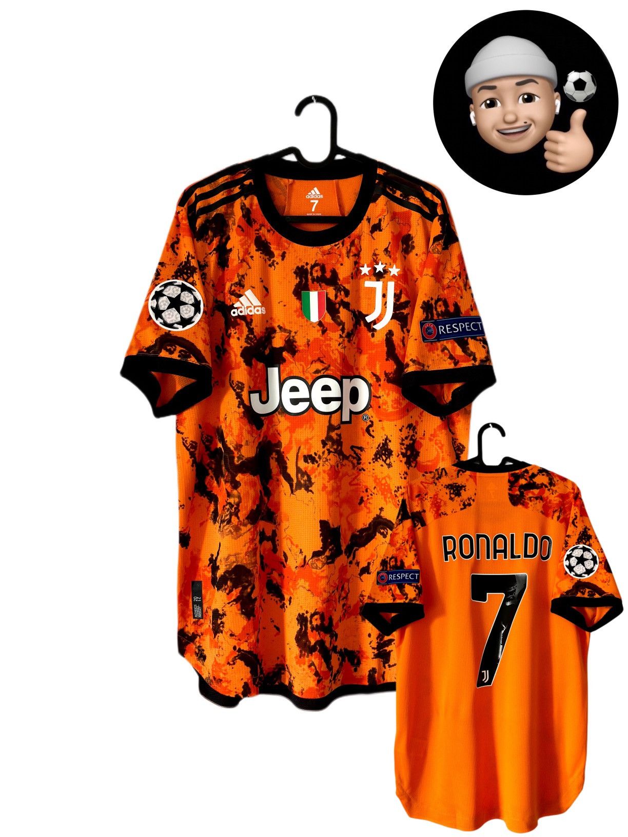 Adidas 2020 2021 GAME ISSUE Ronaldo Juventus Adidas Soccer Jersey 7 Size US L / EU 52-54 / 3 - 1 Thumbnail