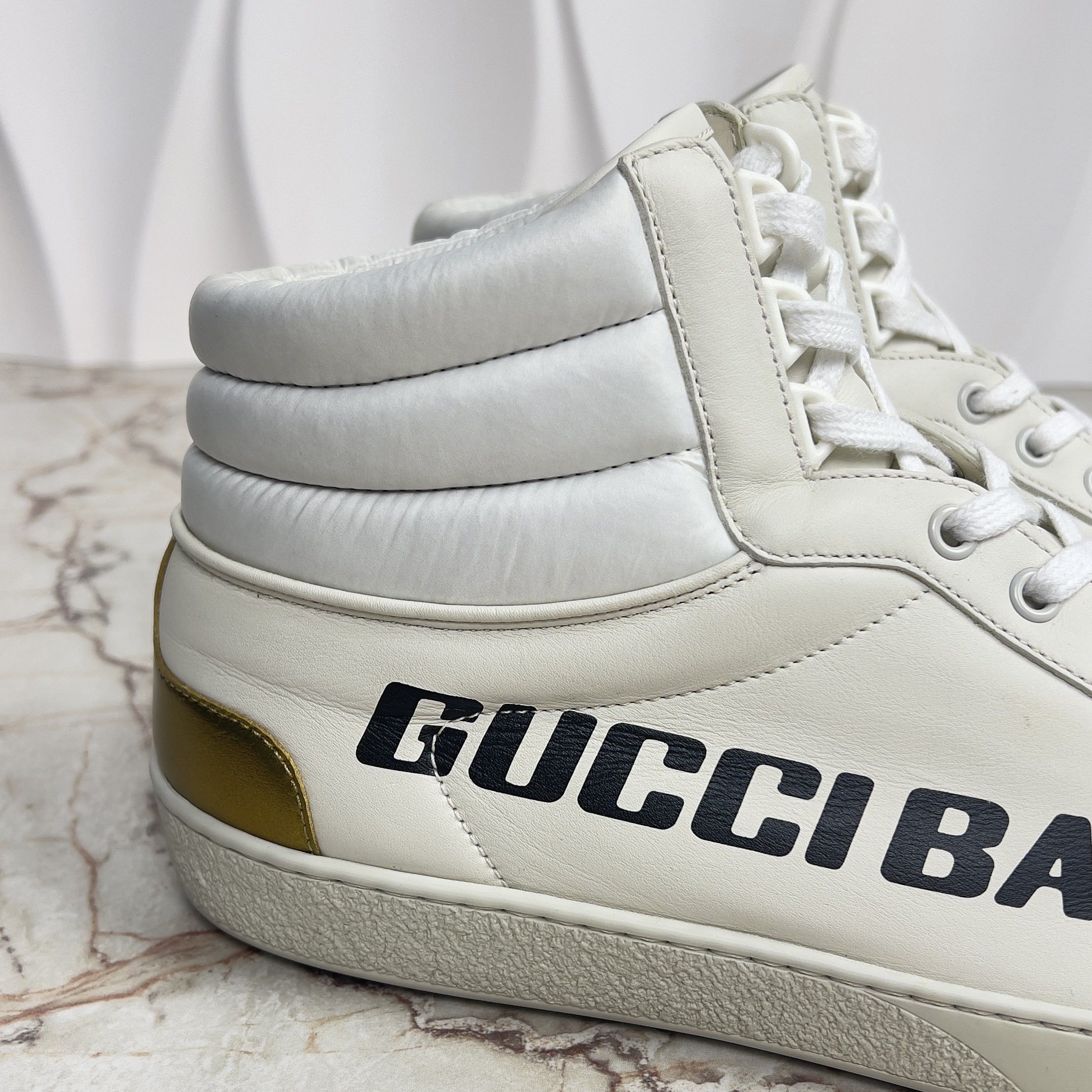 Gucci Ace Band Graphic Print Sneakers Calfskin White Size US 10.5 / EU 43-44 - 9 Thumbnail