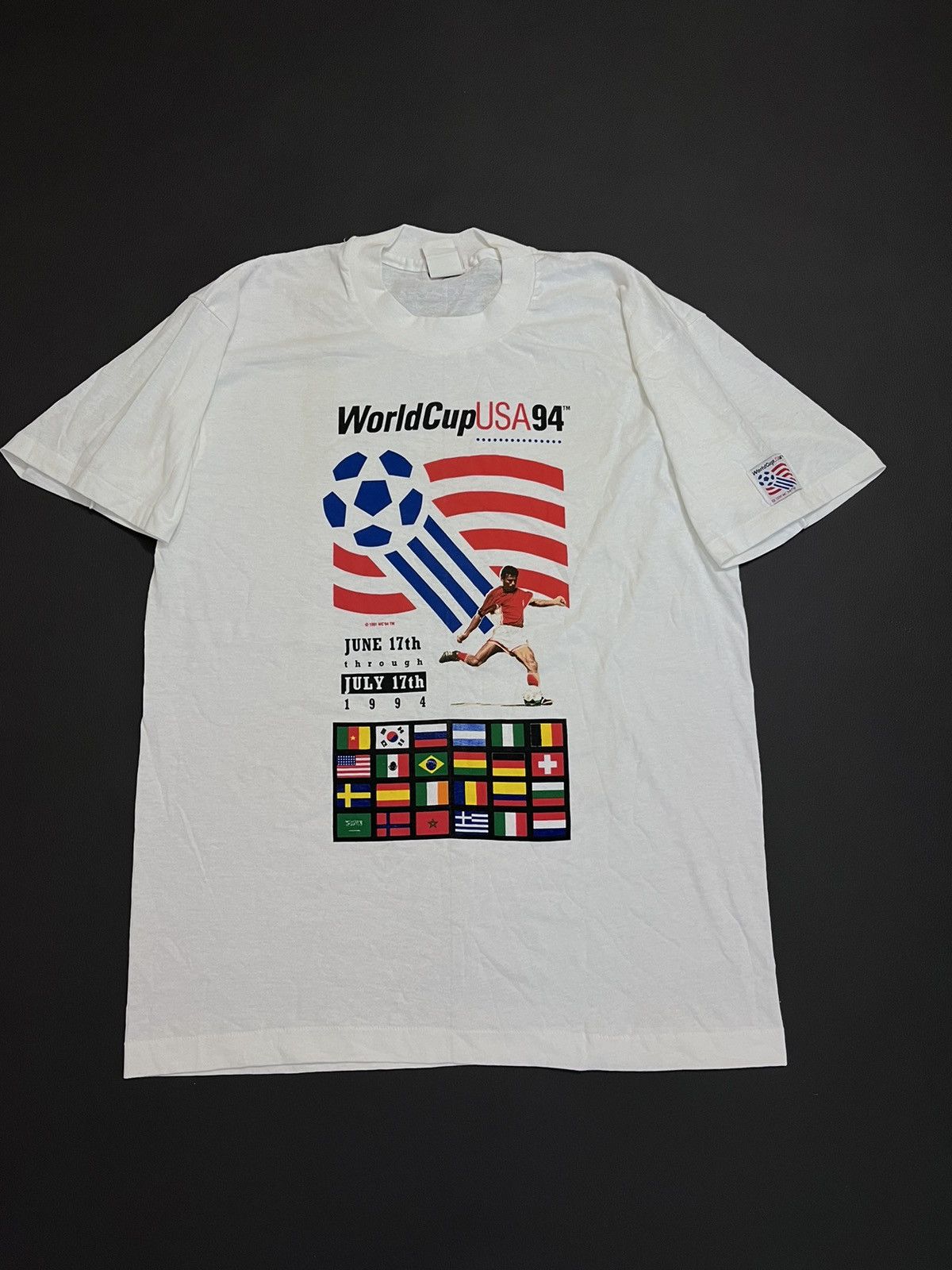 Band Tees × Vintage Vintage 1994 World Cup Soccer T-Shirt Size US L / EU 52-54 / 3 - 1 Thumbnail