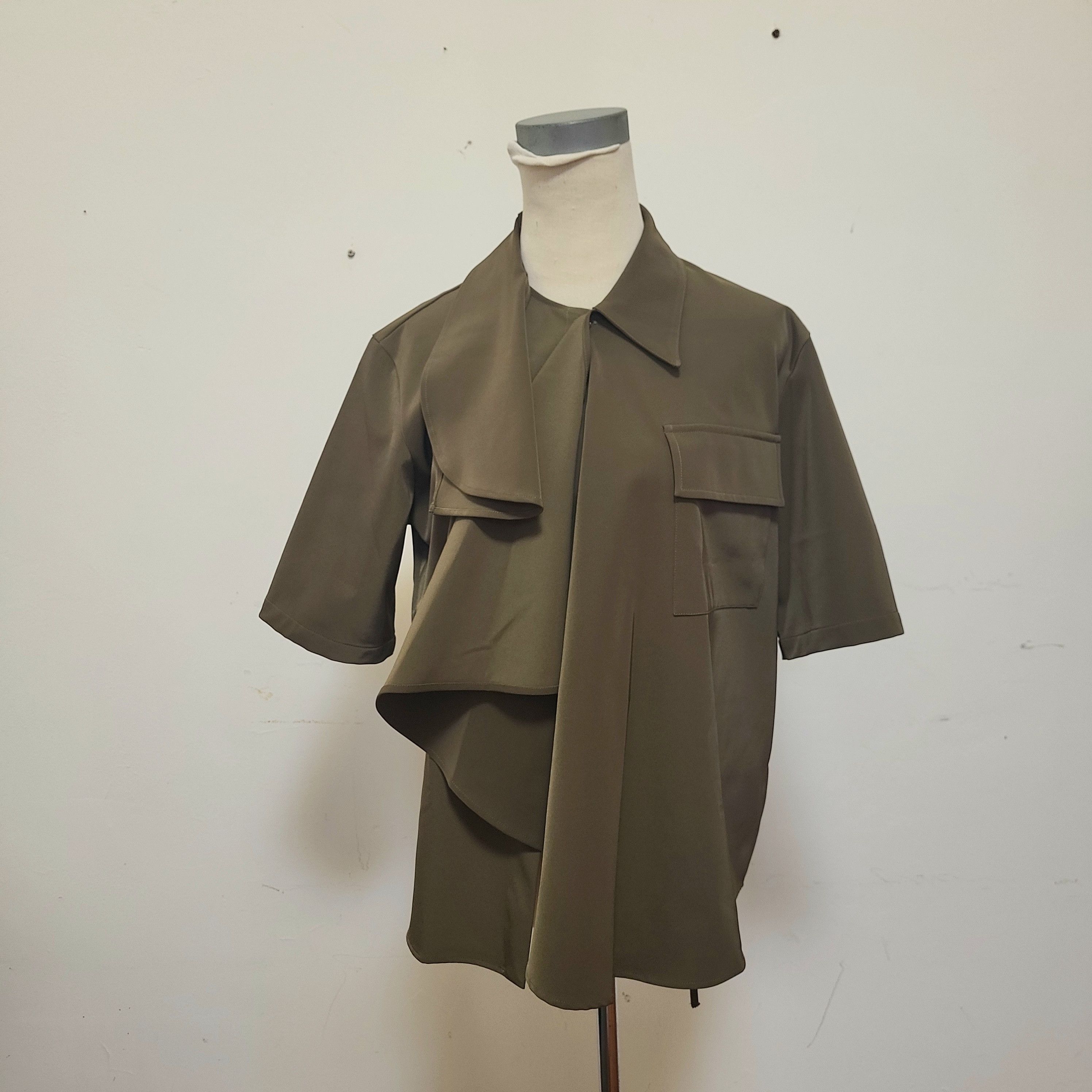 Maison Margiela MM6 Khaki Green Tie Wrap Shirt Size XS / US 0-2 / IT 36-38 - 1 Thumbnail