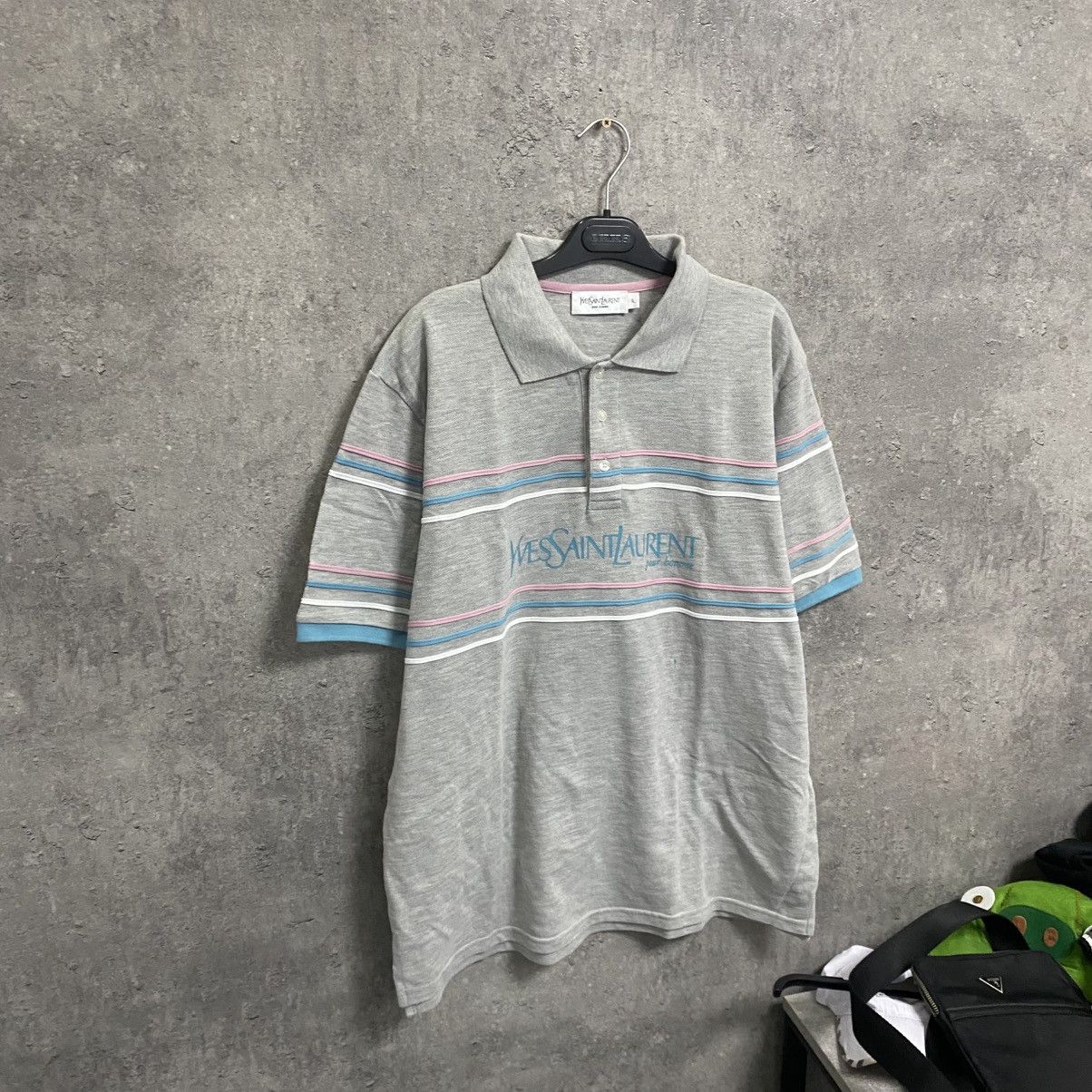 Yves Saint Laurent Vintage Yves Saint Laurent YSL Polo T-Shirt Big Logo Size US XL / EU 56 / 4 - 2 Thumbnail