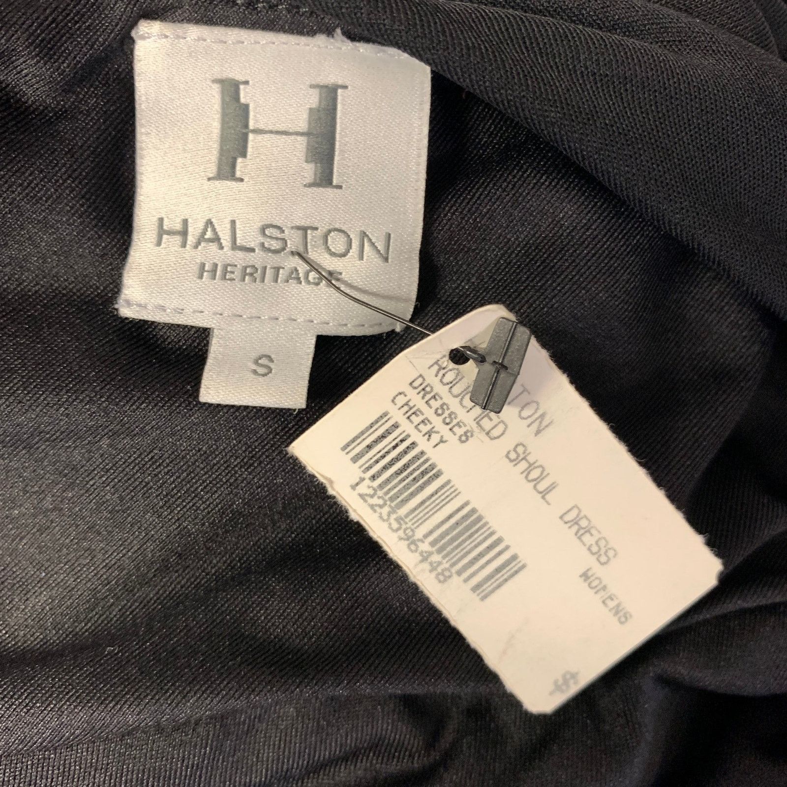Halston Heritage HALSTON HERITAGE S Black Draped One Shoulder Cocktail Dress Size S / US 4 / IT 40 - 5 Thumbnail