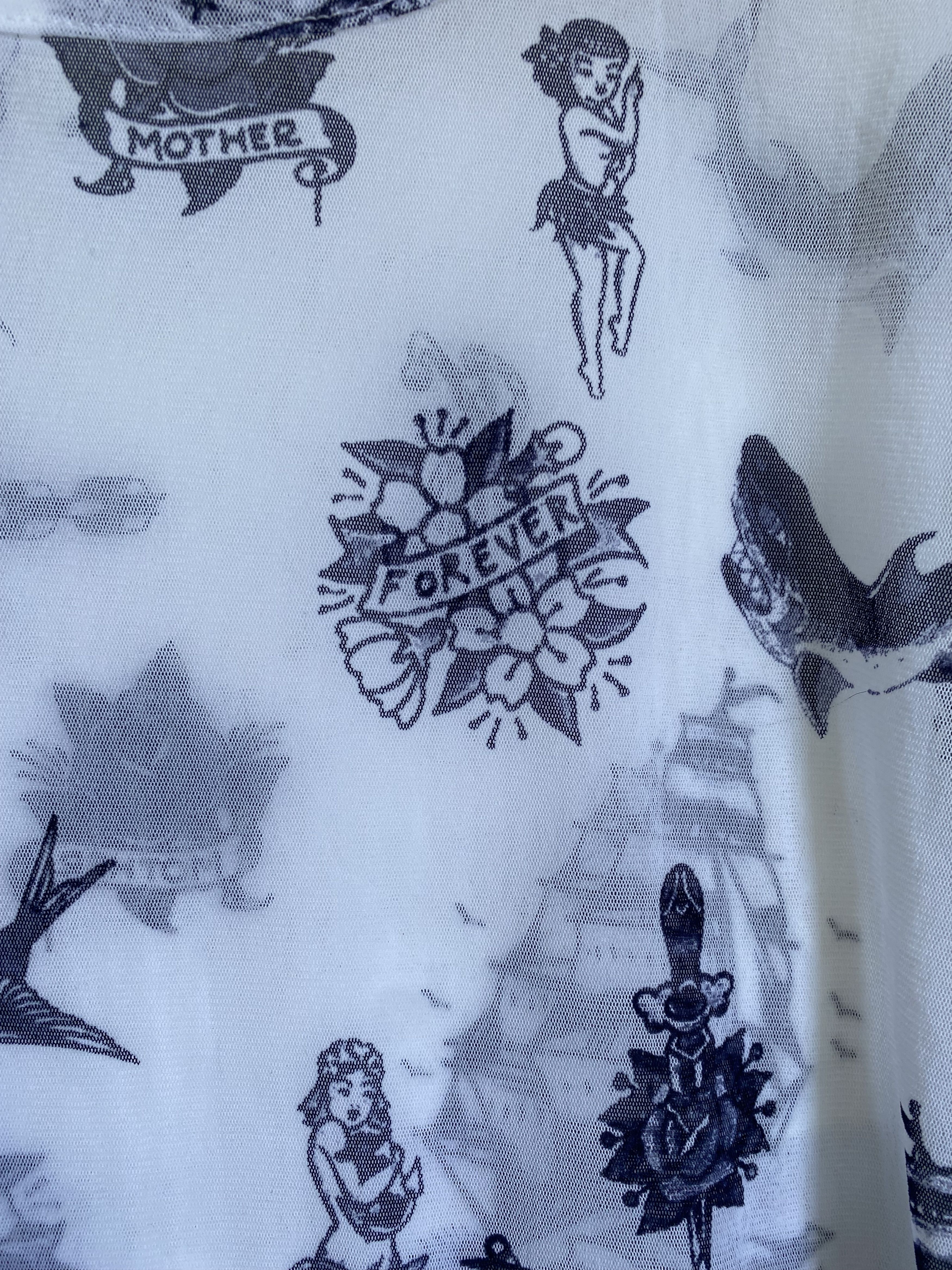 Jean Paul Gaultier × Vintage vintage Jean Paul Gaultier tattoo mesh top Size S / US 4 / IT 40 - 8 Thumbnail