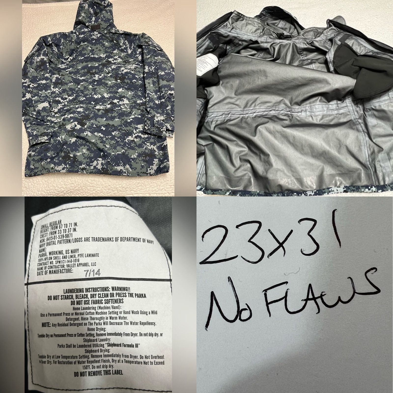 Vintage US NAVY NWU GORE-TEX COLD WEATHER DIGITAL PARKA NO LINER SMALL REG Navy Jacket Military Jacket Mens Blue GORE-TEX Parka - fast shipping Size US S / EU 44-46 / 1 - 8 Thumbnail