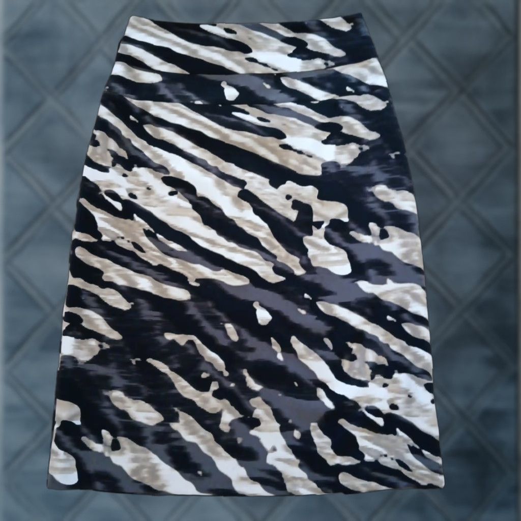 Worthington Worthington Skirt Gray Camouflage Midi Pencil Lined Size 6 Women Regular Polyester Vintage No Size 28" / US 6 / IT 42 - 1 Thumbnail