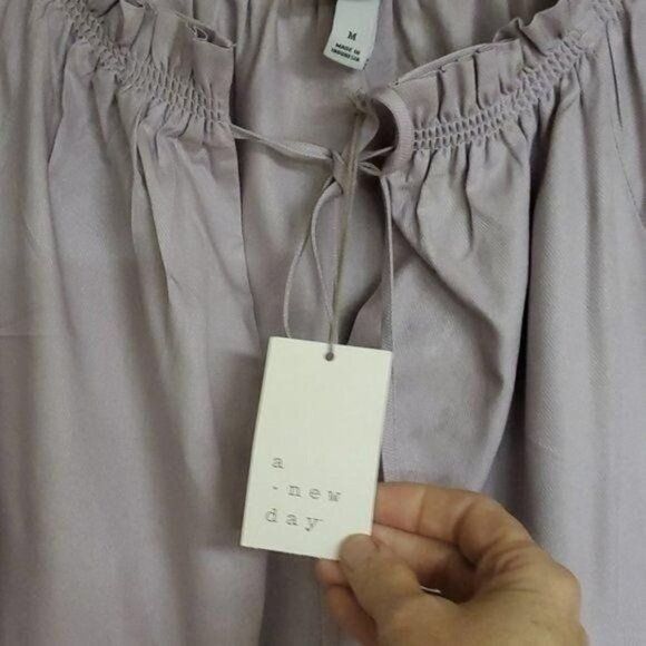 Designer a new day Soft Fall Colored Lavender Dainty Ruffled Tie Neck Size M / US 6-8 / IT 42-44 - 6 Thumbnail