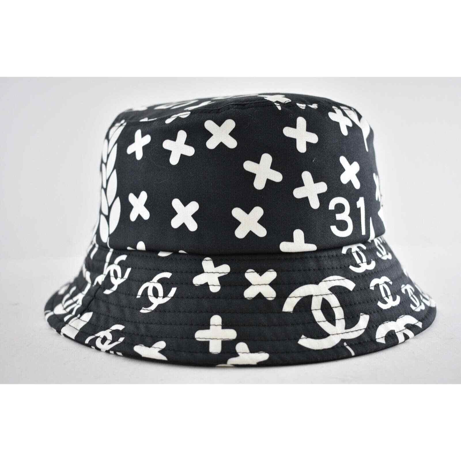 Chanel Chanel Graffiti CC Silver Logo Sun Cloche Bucket Hat L Large Size ONE SIZE - 6 Thumbnail