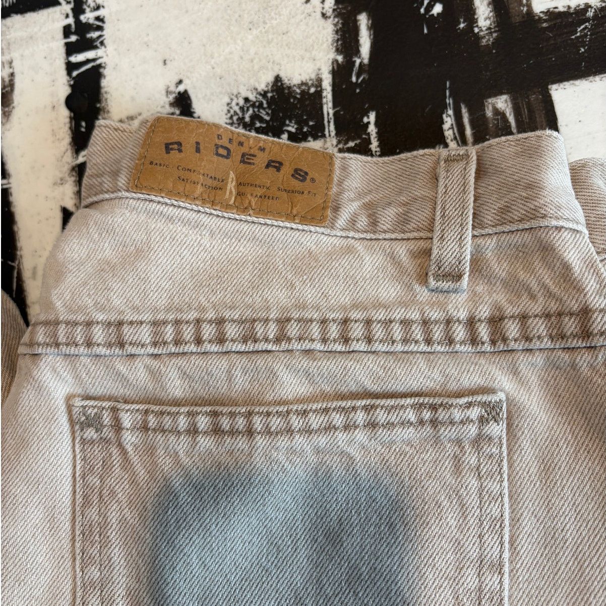 Lee × Vintage Vintage Riders by Lee Beige Denim Jeans (32x30) Size 16 MED Size 38" / US 16 / IT 52 - 2 Thumbnail