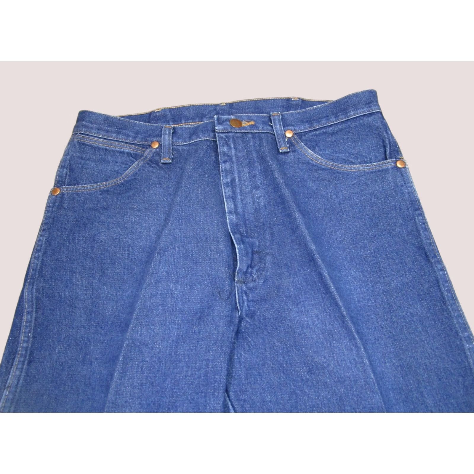 Wrangler Wrangler Jeans Men 34x33 Blue Cowboy Cut Original Fit Western Pants Dark Wash Denim 5-Pocket Regular Rise Bootcut Logo Cowboy Model 13MWZ Mens Jeans Size US 34 / EU 50 - 1 Thumbnail