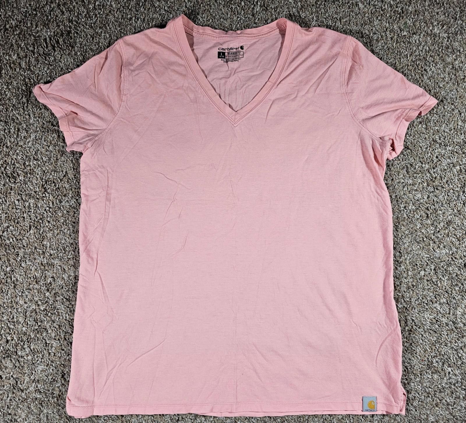 Carhartt Carhartt Relax Fit Lightweight V Neck Pink T-shirt L 12-14 Size L / US 10 / IT 46 - 1 Thumbnail