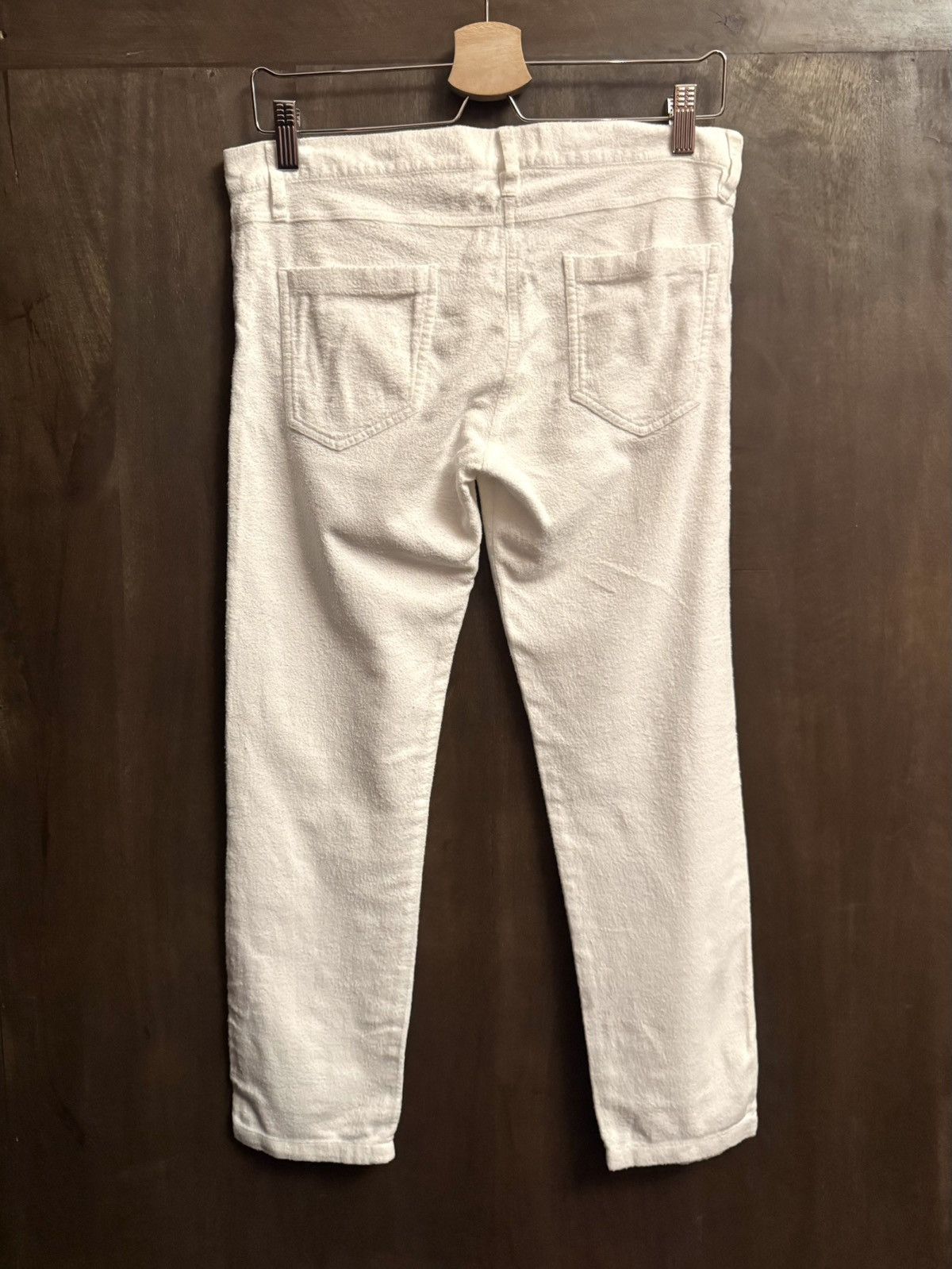 ann demeulemeester vintage slim textured pants women