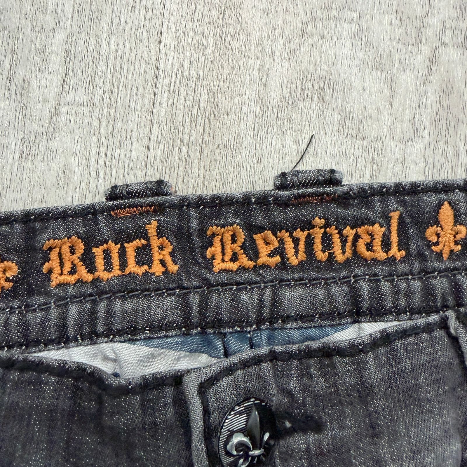 Rock Revival Rock Revival Ben Biker Jeans Men's 40 (Fits 40x33) Black Size US 40 / EU 56 - 4 Thumbnail