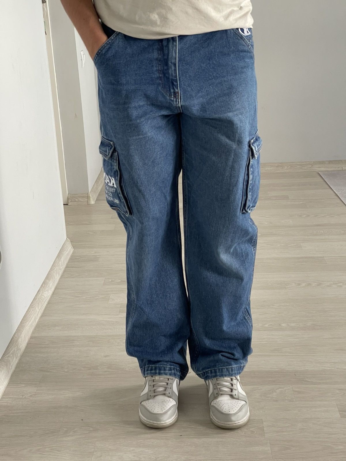 Karl Kani Karl Kani Embroidered Y2k High Waist Loose Cargo Jeans Size US 34 / EU 50 - 4 Thumbnail