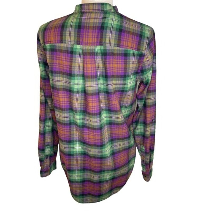 Lands' End Lands End Pullover Pleated Bib Plaid Tunic Top, 8 Size M / US 6-8 / IT 42-44 - 3 Thumbnail