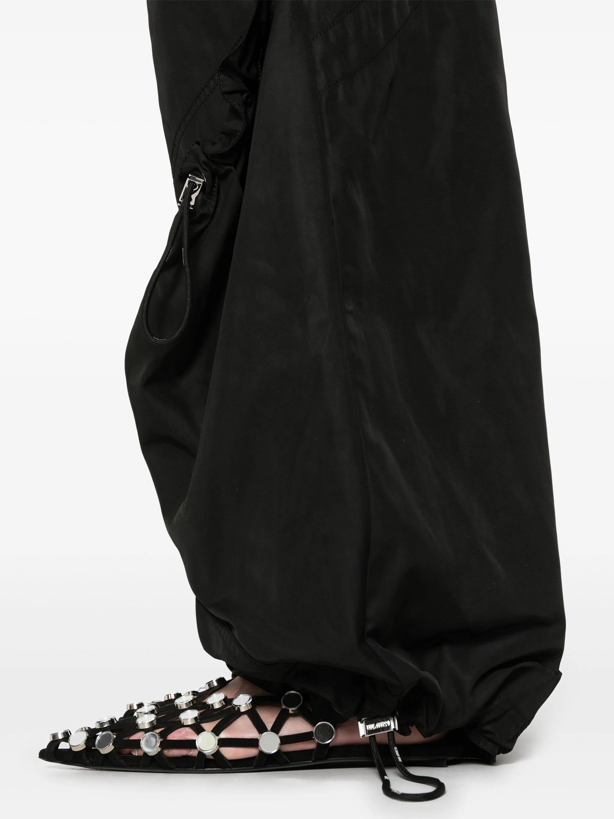 The Attico o1s22i1n0325 Elasticated Loose Fit Trousers in Black Size 27" / US 4 / IT 40 - 5 Thumbnail