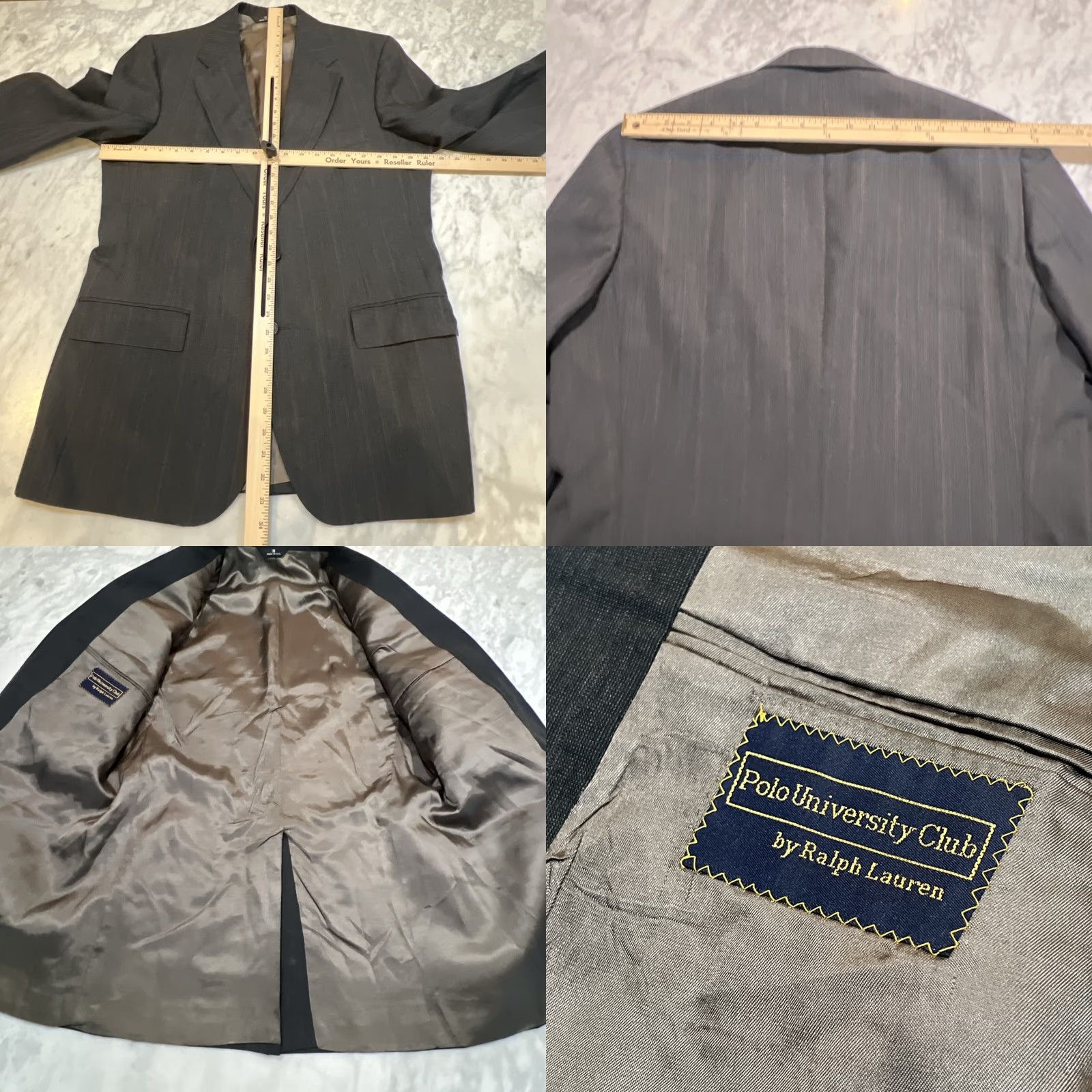 Ralph Lauren VINTAGE POLO UNIVERSITY CLUB by RALPH LAUREN Blazer Striped Men’s M Tapered Blazer Single-Breasted Notch Lapel Black USA Men Size US M / EU 48-50 / 2 - 8 Thumbnail