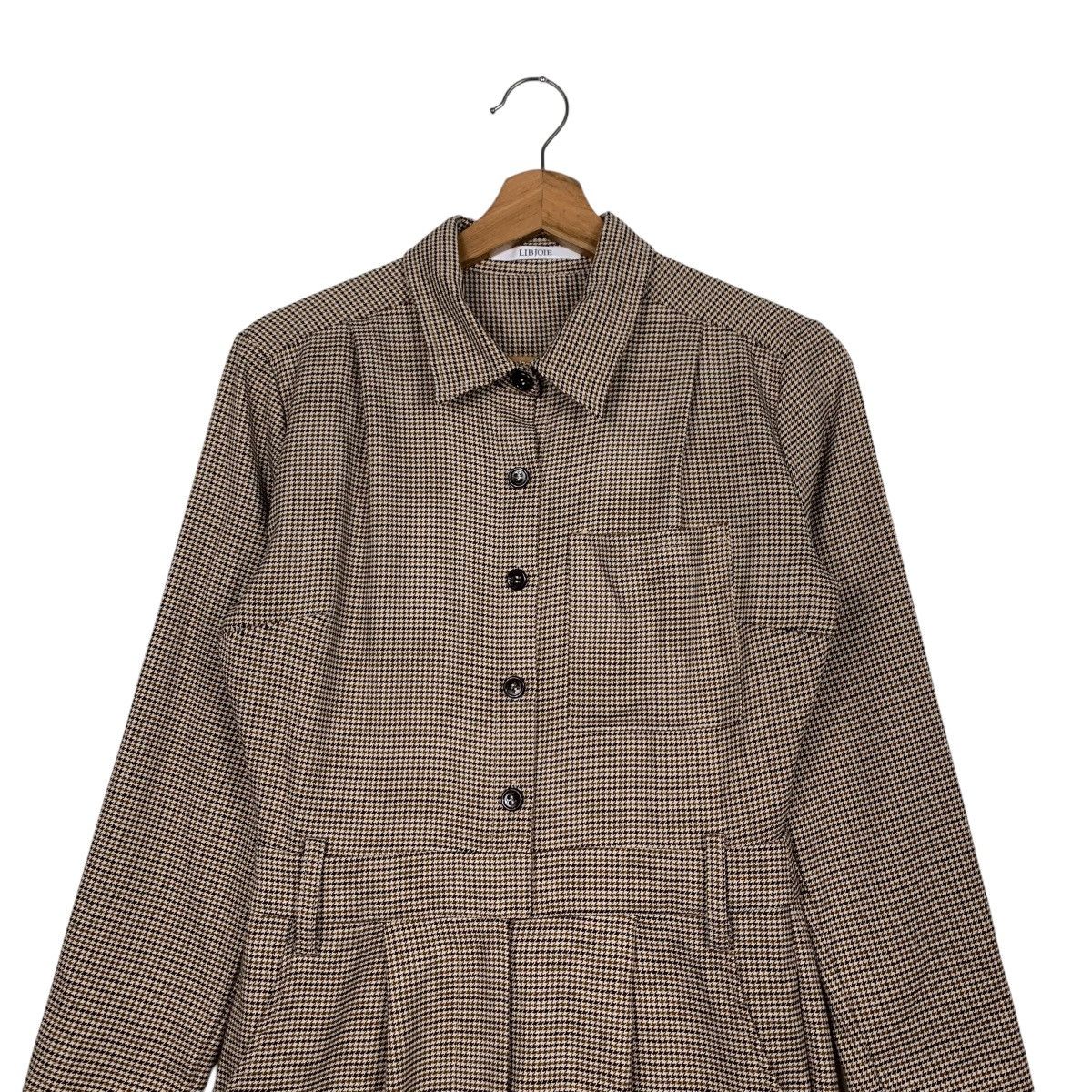 Japanese Brand LIBJOIE Houndstooth Pattern Jumpsuit Coverall #2867-C129 Size 28" / US 6 / IT 42 - 2 Thumbnail