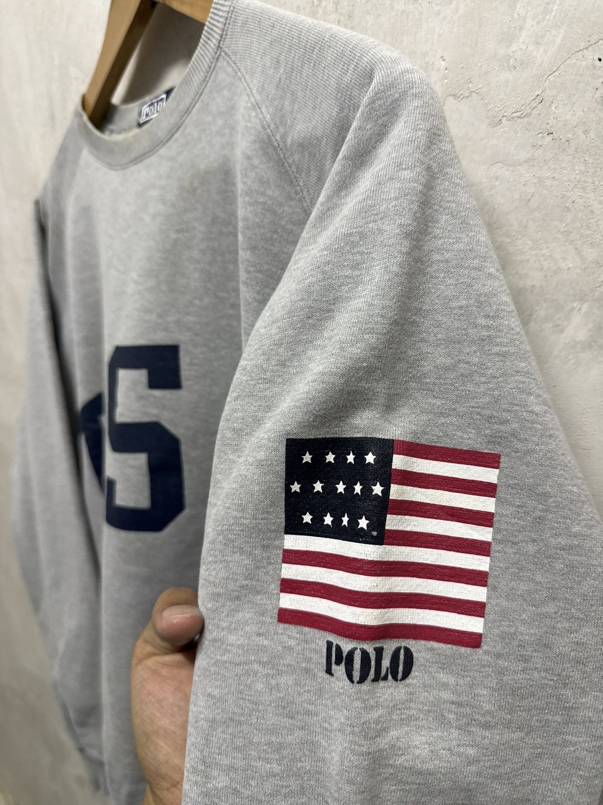 Polo Ralph Lauren Distressed Polo Ralph Lauren USA Thrashed Crewneck Size US M / EU 48-50 / 2 - 5 Thumbnail