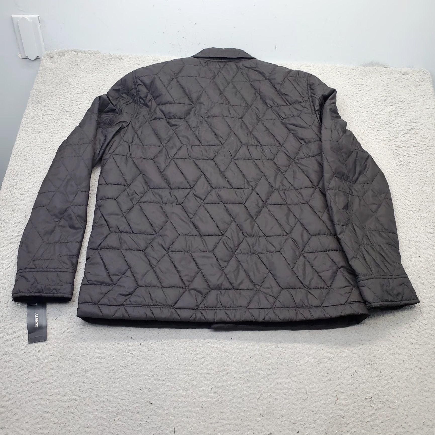 Alfani Alfani Quilted Shirt Jacket Mens M Black Packable Detail Chest Pocket Snap Front Size US M / EU 48-50 / 2 - 2 Thumbnail