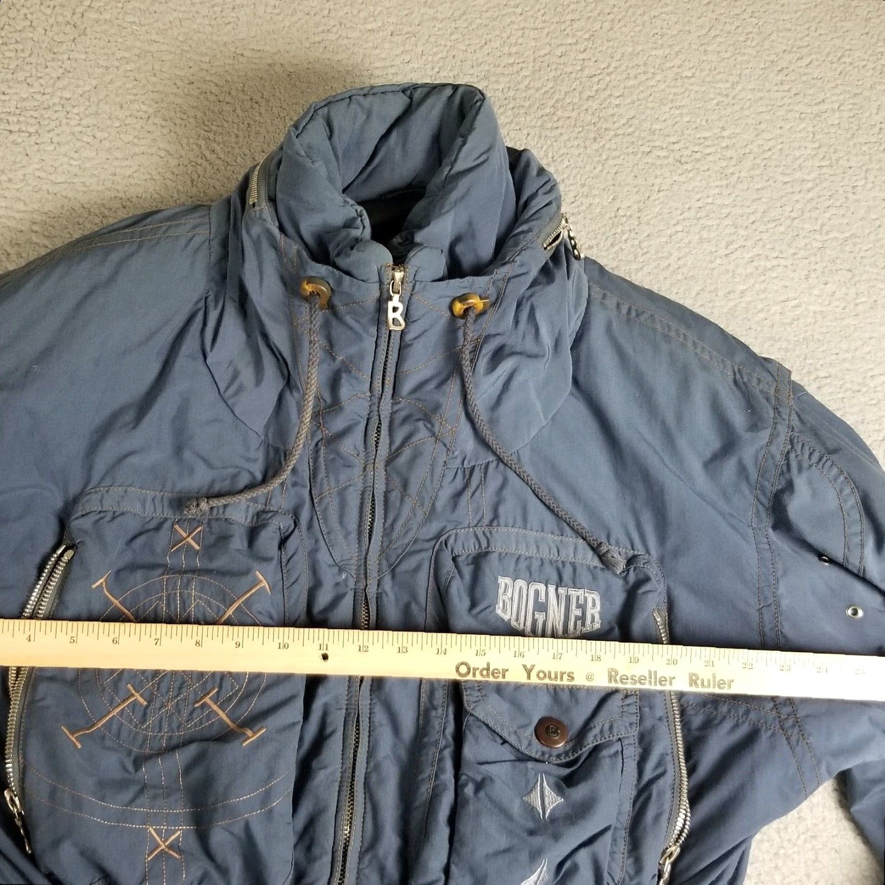 Bogner VINTAGE Bogner Ski Jacket Western Embroidered Parka Coat Large L Blue Men Jacket 90s Western Theme Mens Size US L / EU 52-54 / 3 - 5 Thumbnail