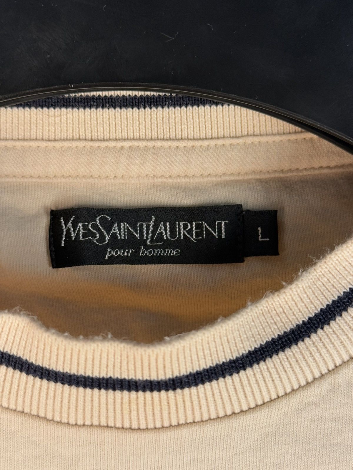 Yves Saint Laurent 90s YSL T-Shirt Beige Size US L / EU 52-54 / 3 - 5 Thumbnail