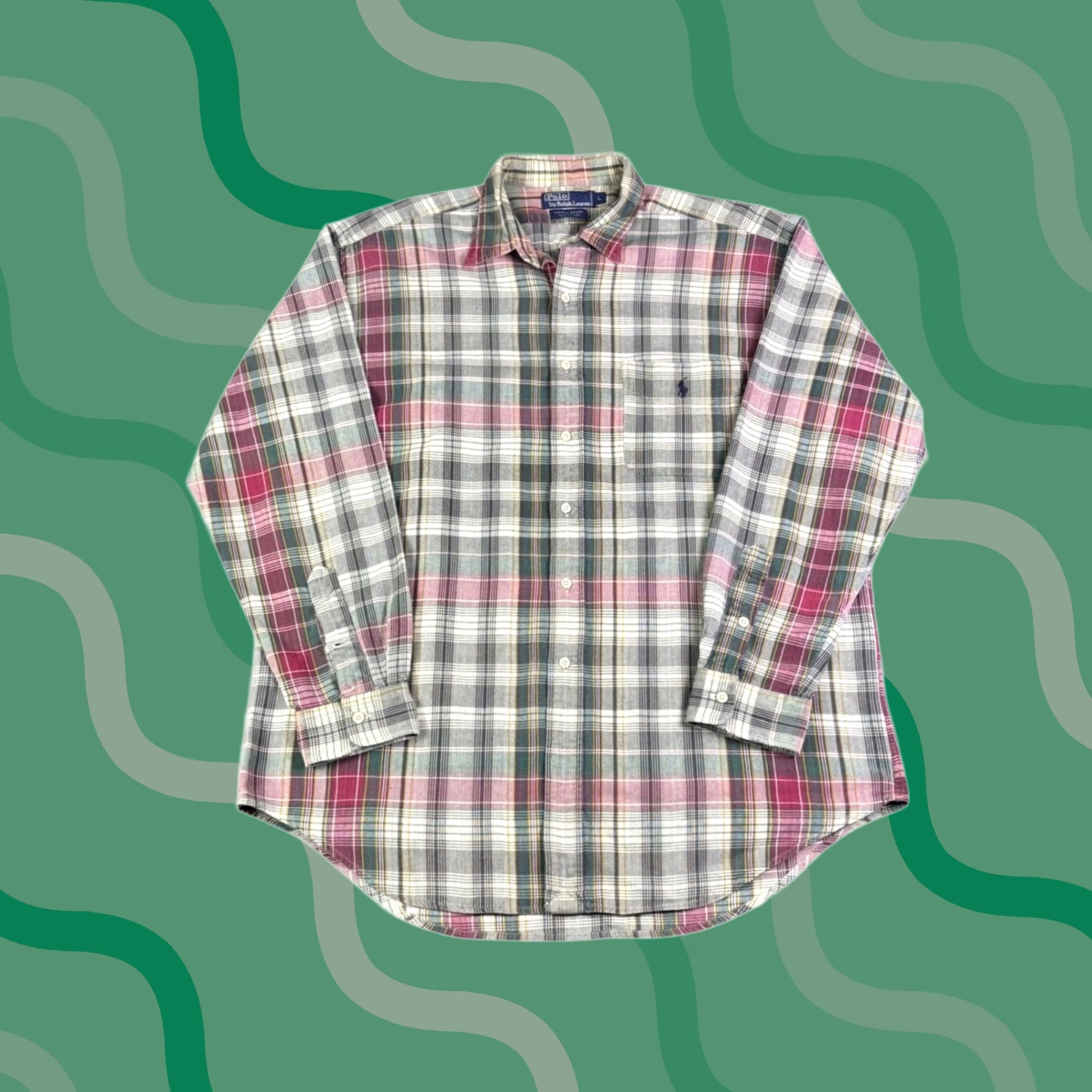 Polo Ralph Lauren Polo Ralph Lauren Lowell Sport Plaid Shirt Mens L Burgundy Green Cotton Buttons Embroidered Collared Long Sleeve Vintage No Size US L / EU 52-54 / 3 - 1 Thumbnail