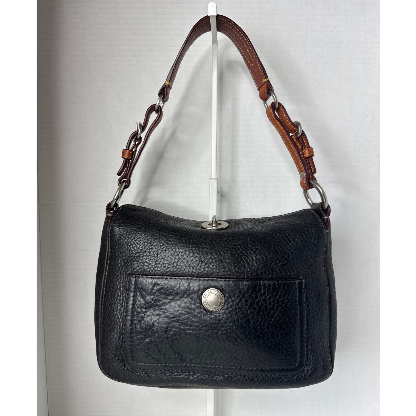 Coach Y2K Black Chelsea Leather Shoulder Hobo Bag 9378, Women's