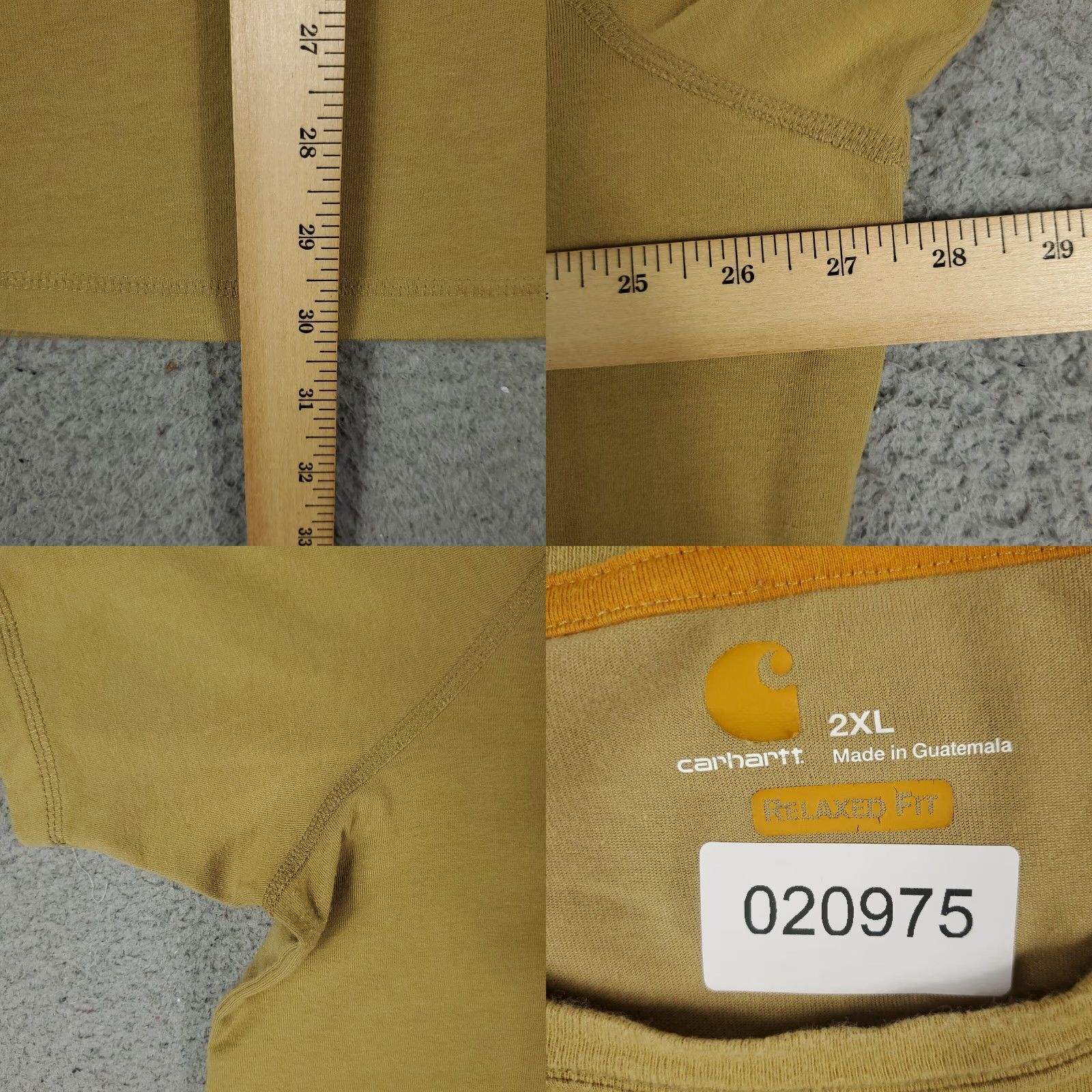 Carhartt Carhartt T Shirt Mens 2XL Beige Pocket Work Short Sleeve Crew Neck Logo Stained Vintage: No Size US XXL / EU 58 / 5 - 8 Thumbnail