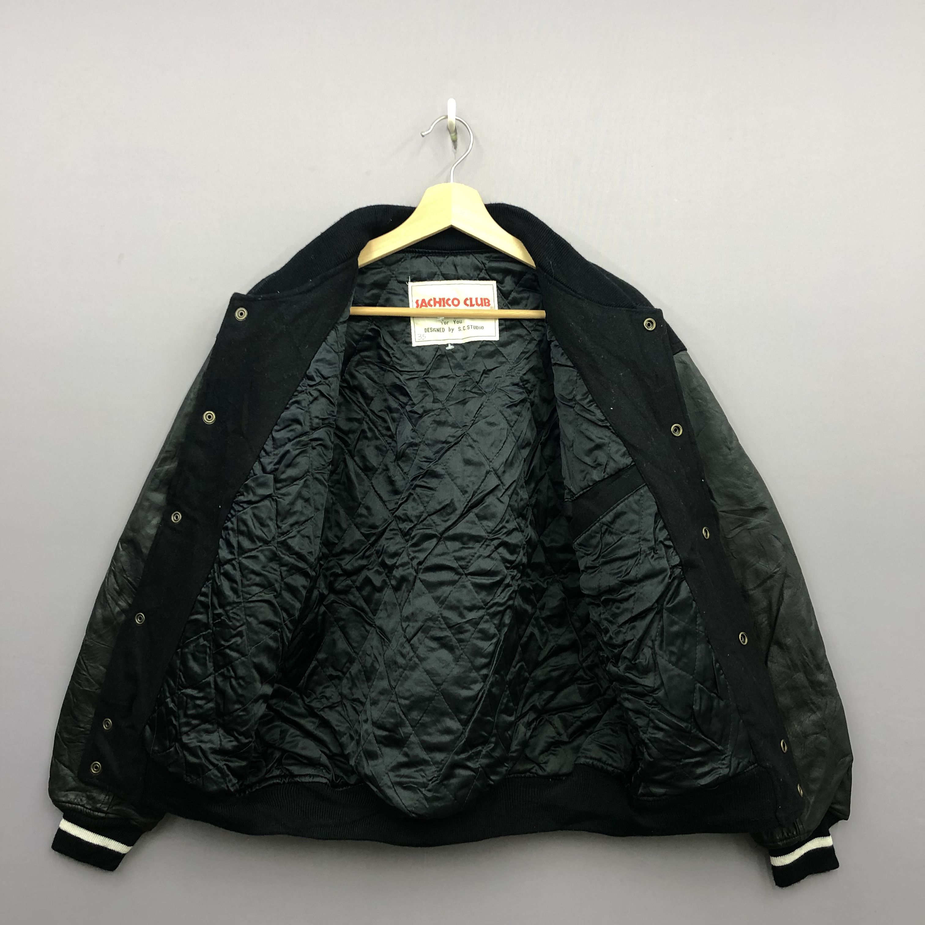 Japanese Brand Vintage Harajuku Sachico Club Leather Varsity Leather Jacket Size US L / EU 52-54 / 3 - 6 Thumbnail