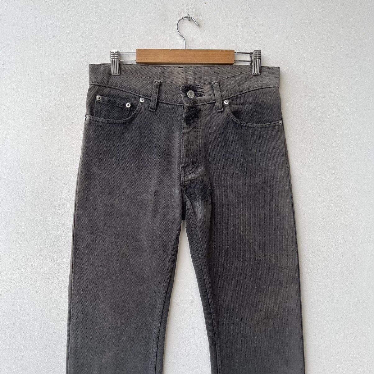 Helmut Lang Thrashed Archival 90s HELMUT LANG Faded Black Denim Jeans Size US 30 / EU 46 - 5 Thumbnail