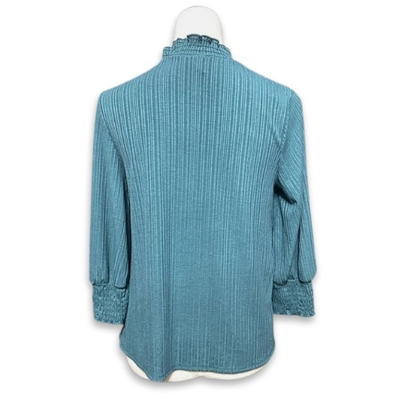 Other W5 Blouse Shaded Spruce Ribbed Smocked 3/4 Sleeves Green M Size M / US 6-8 / IT 42-44 - 5 Thumbnail