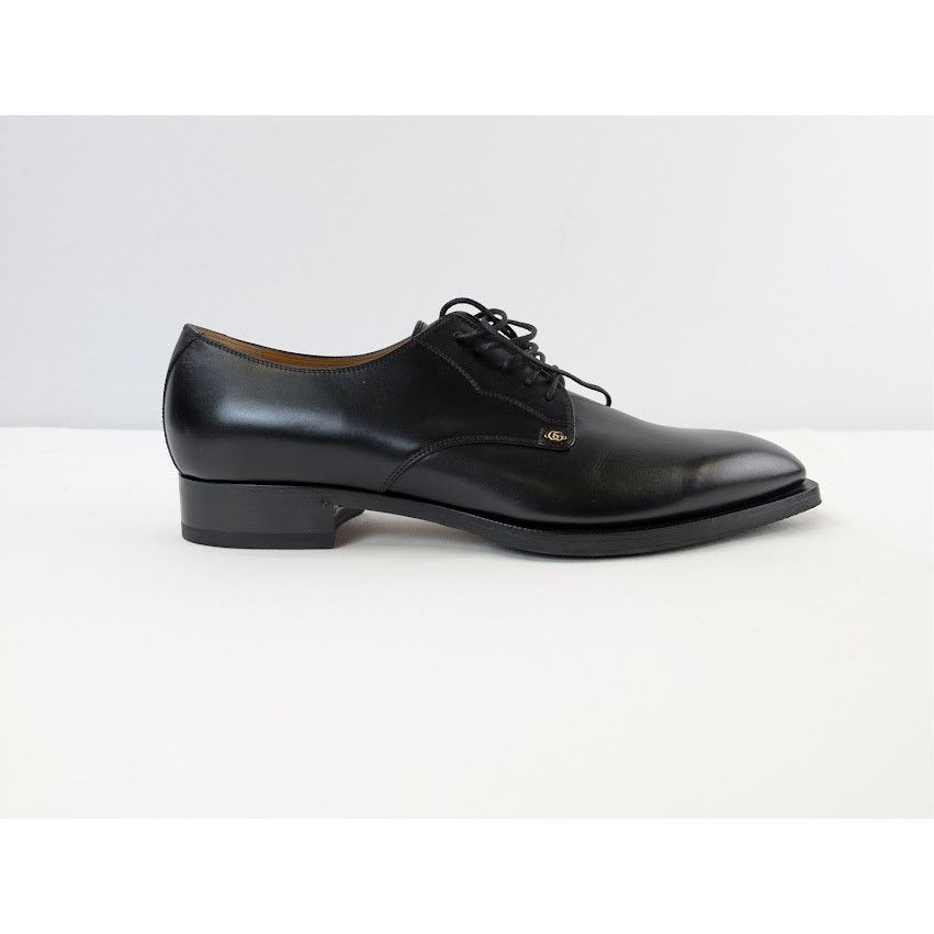 Gucci o1rshd1 Leather New Waxed Calf Lace Up Boots in Black Size US 12 / EU 45 - 4 Thumbnail