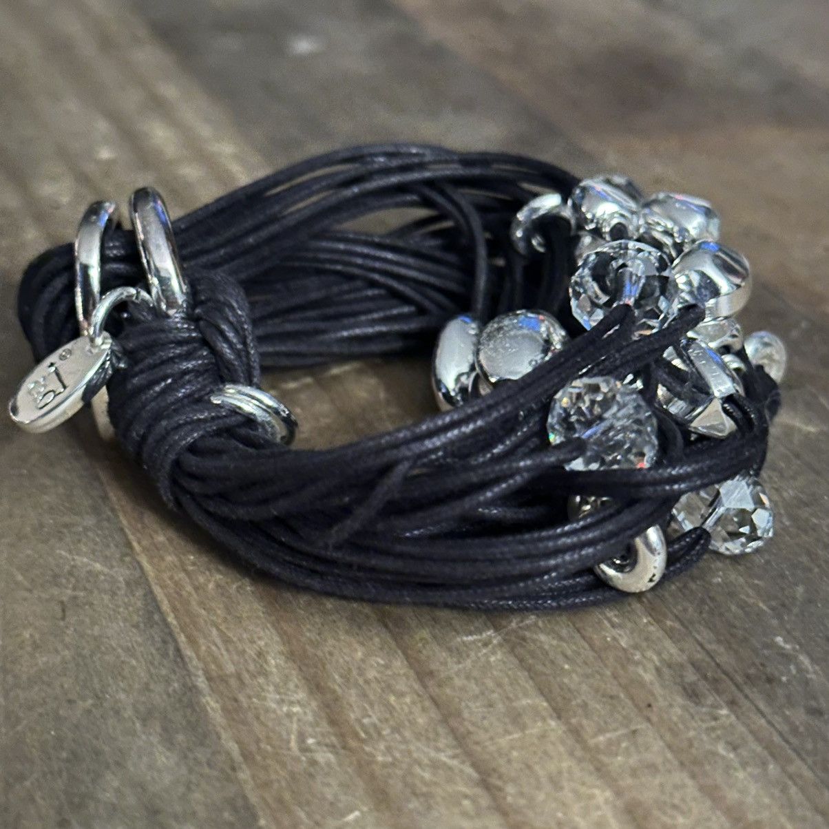 Other Multi strand crystal bead and iridium silver cord bracelet Size ONE SIZE - 8 Thumbnail