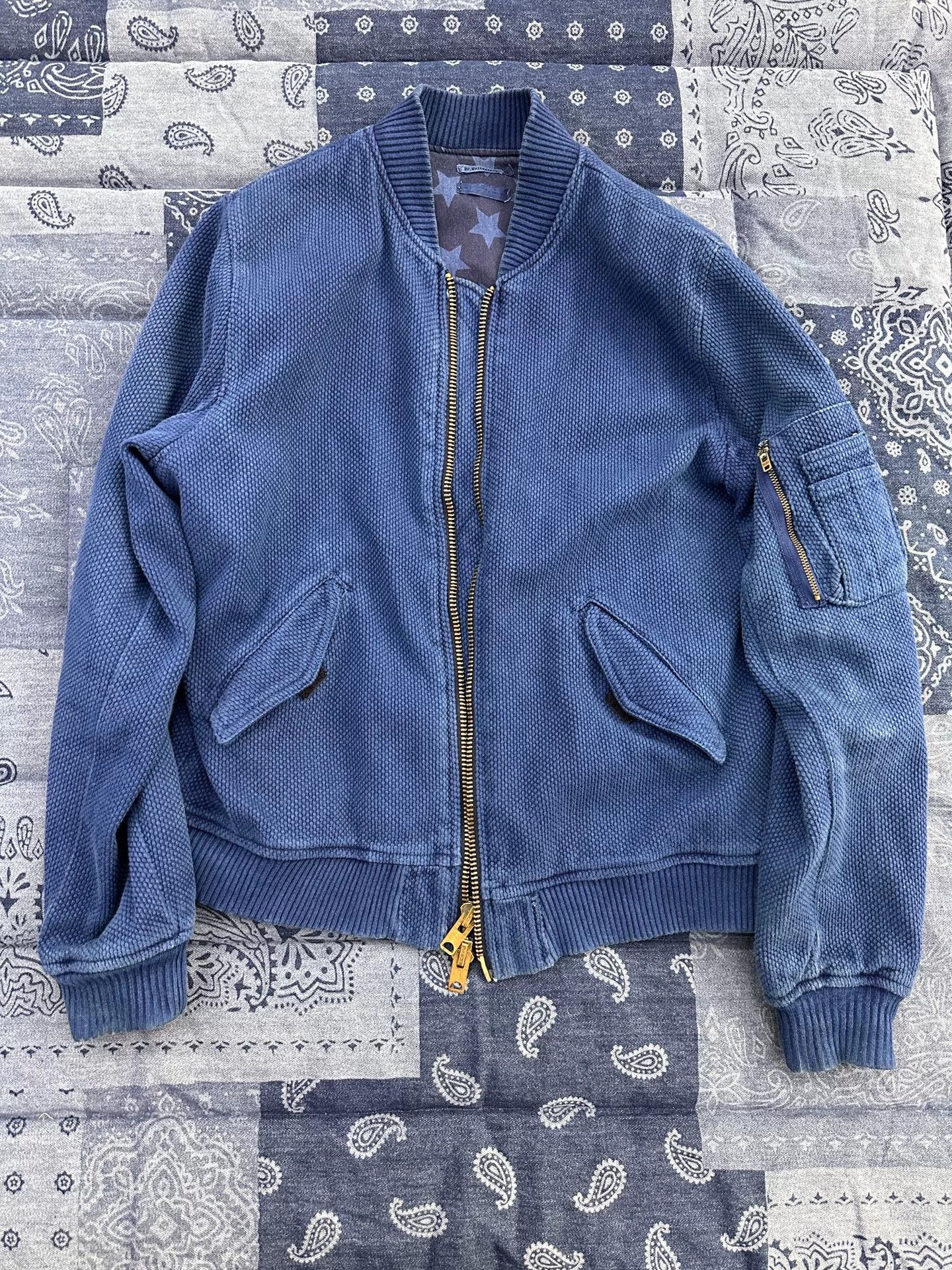 Dr. Collectors Vintage Indigo Dyed MA-1 Flight Jacket Size US M / EU 48-50 / 2 - 1 Thumbnail