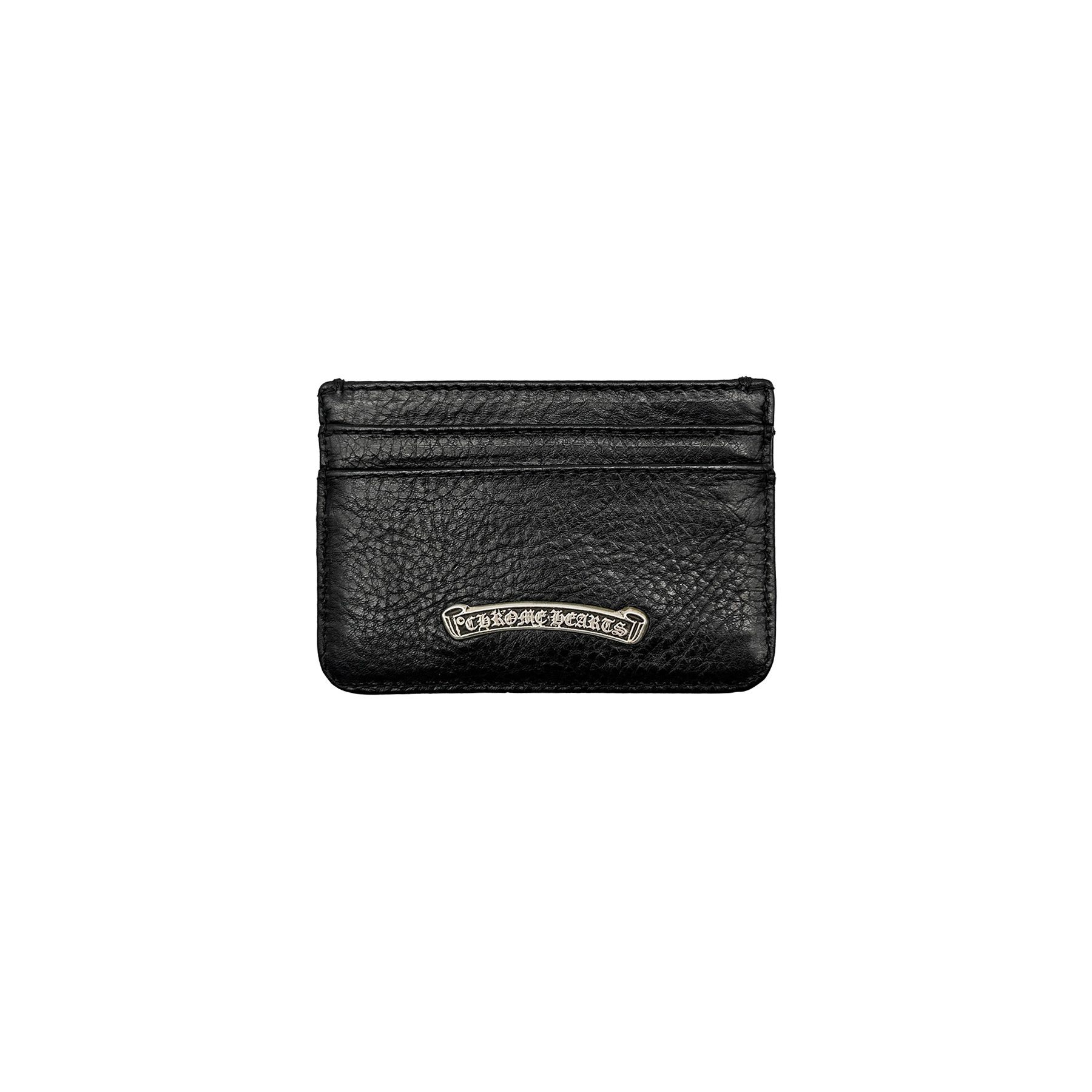 Chrome Hearts Chrome Hearts Silver Dagger Scroll Black Leather Card Holder Size ONE SIZE - 3 Thumbnail