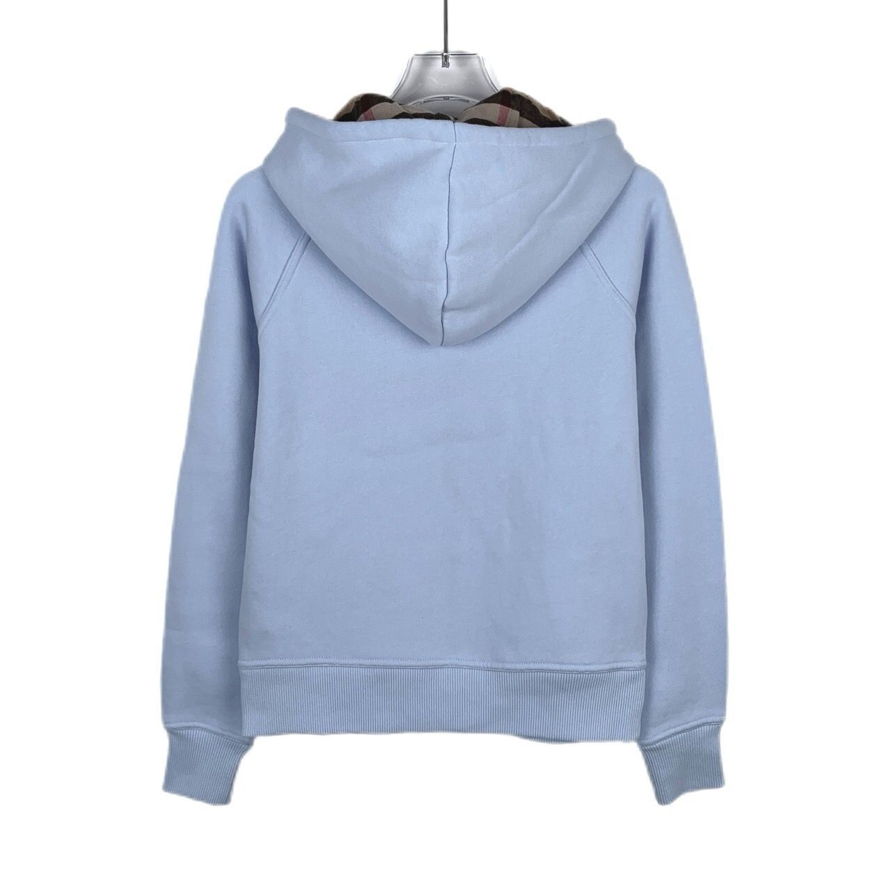 Burberry Burberry Embroidered Logo Cotton Zip-Up Hoodie in Sky Blue, Size XS / US 0-2 / IT 36-38 - 9 Thumbnail