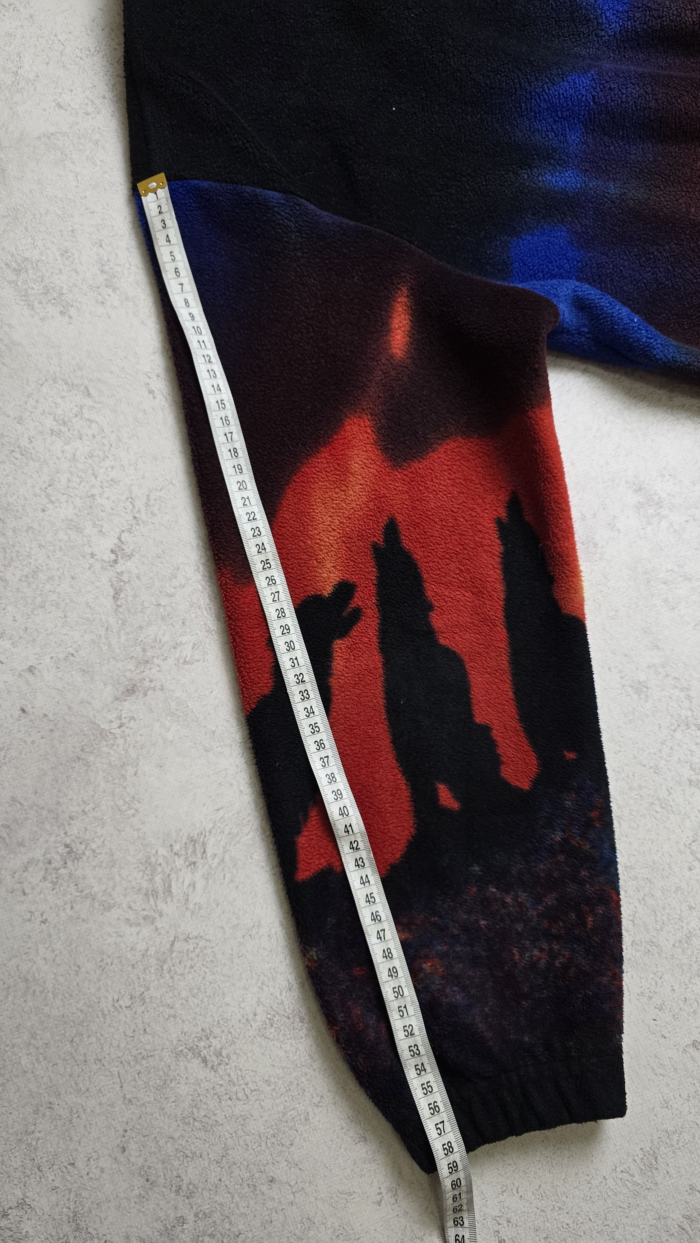 Other Vintage Jacques Lorant Wolf Fleece Jacket Northern Lights Size L / US 10 / IT 46 - 4 Thumbnail