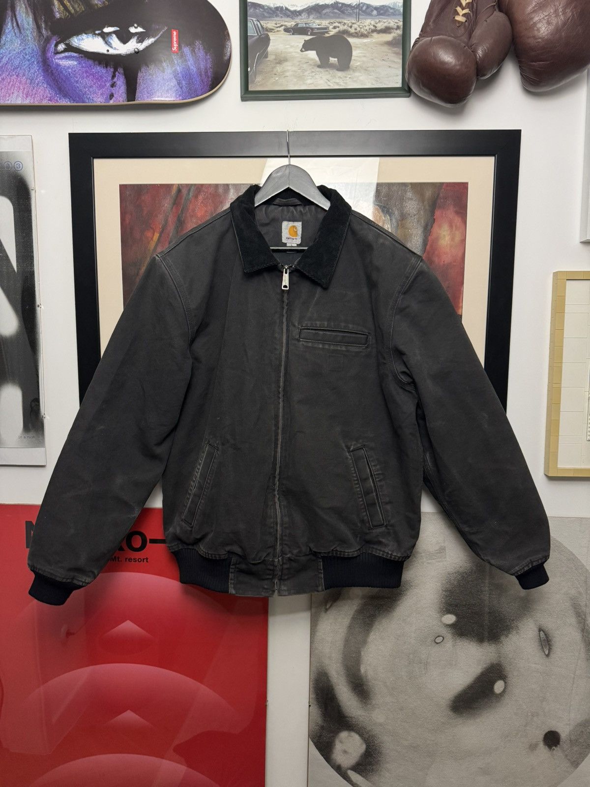 Carhartt Carhartt Vintage 90s Santa Fe Work Jacket Washed Black Hype Size US L / EU 52-54 / 3 - 4 Thumbnail