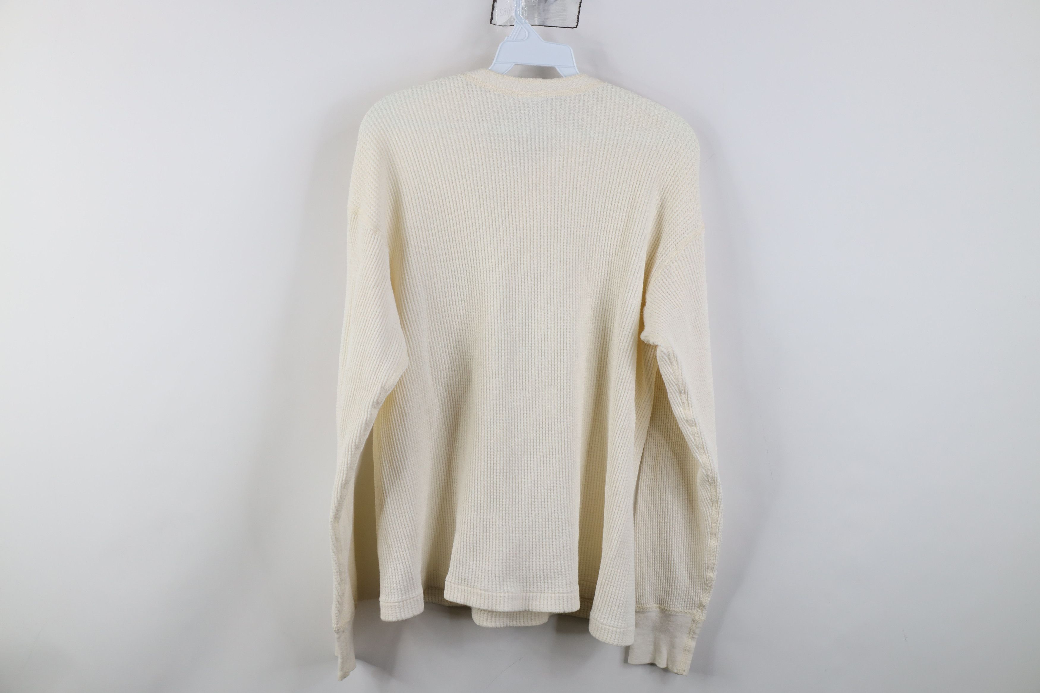 Gap Vintage 90s Gap Waffle Long Sleeve Henley T-Shirt Cream USA Size US M / EU 48-50 / 2 - 8 Thumbnail
