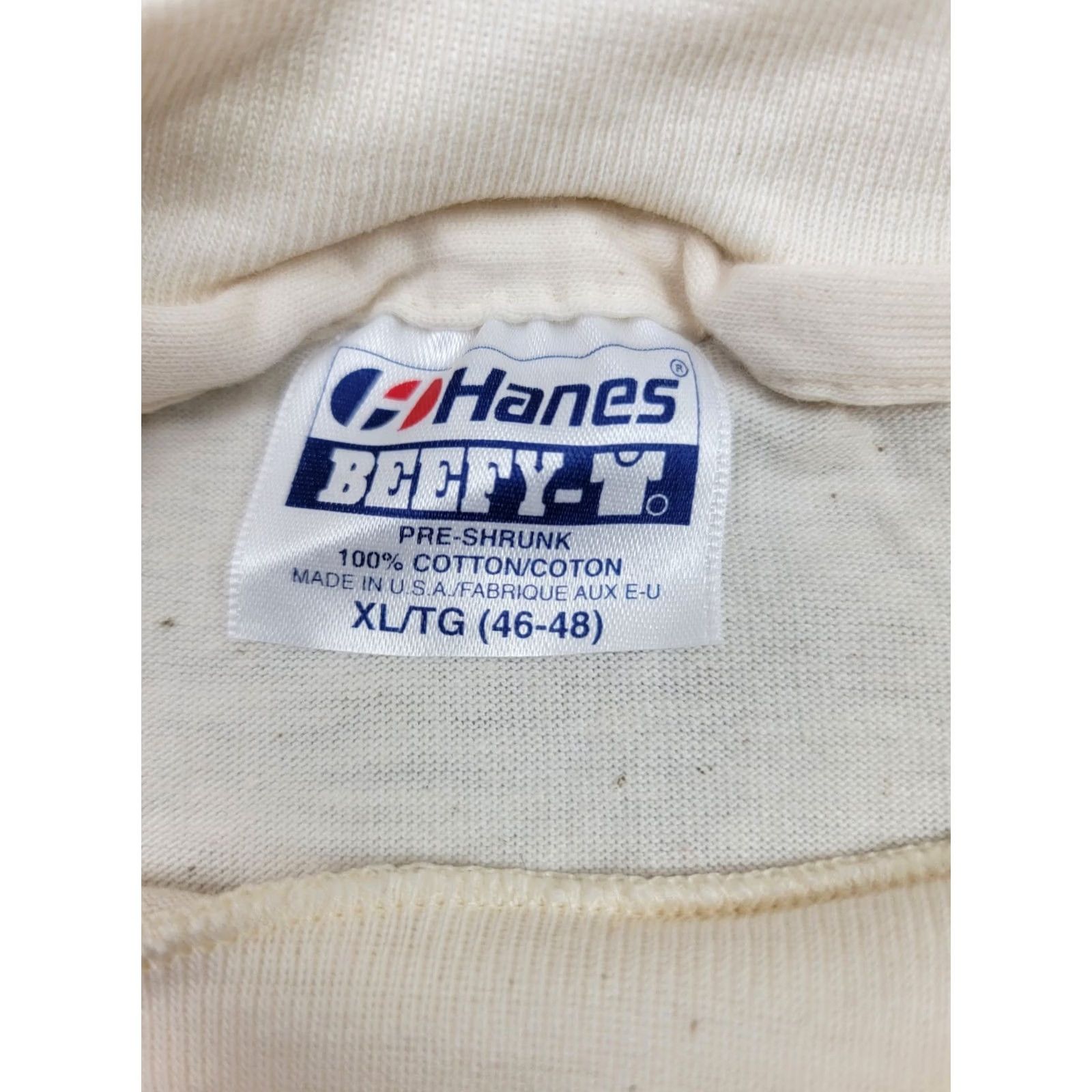 Hanes Hanes Beefy-T Shirt Adult XL Poison Arrow Frog Vintage 1992 90s Animals Ivory Cotton Knit Crew Neck Short Sleeve Graphic Print Men Size US XL / EU 56 / 4 - 5 Thumbnail