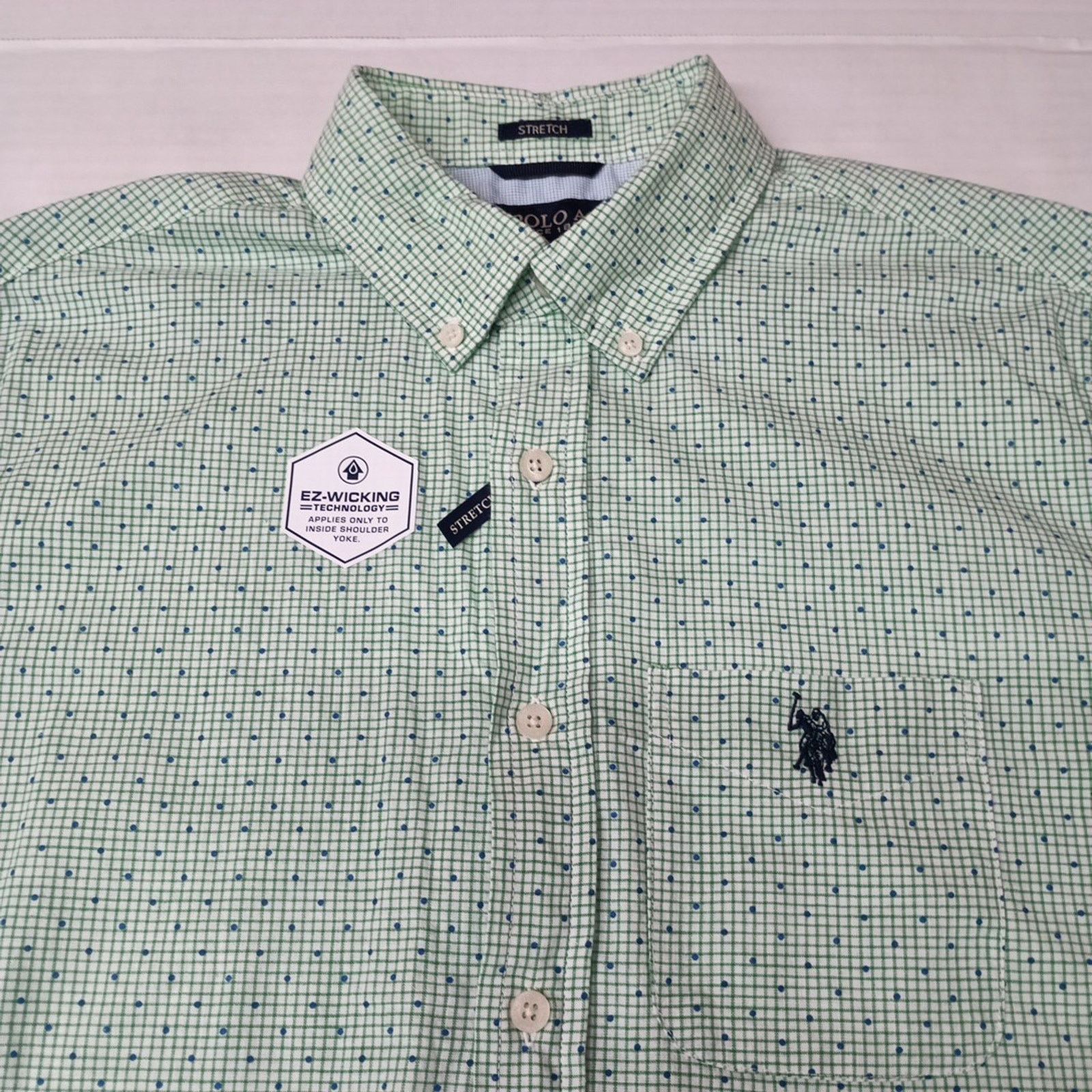 U.S. Polo Assn. U.S. Polo Assn. Woven Shirt Men's S Stretch Green Checkered Size US S / EU 44-46 / 1 - 2 Thumbnail