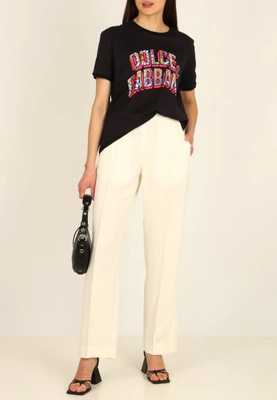 Dolce & Gabbana o1y0925 Logo Crewneck T-Shirt in Black Size XS / US 0-2 / IT 36-38 - 3 Thumbnail