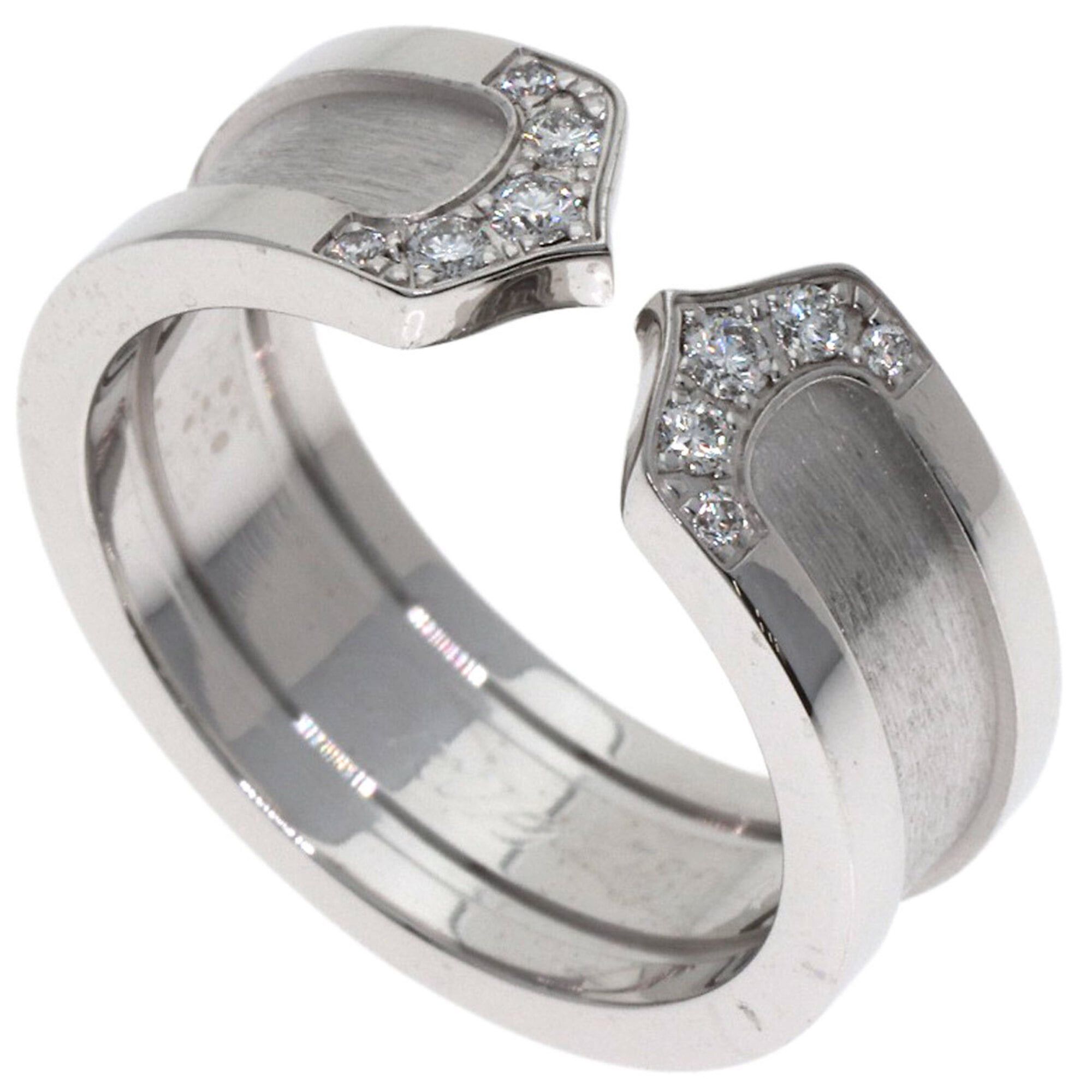 Cartier Cartier C2 Ring SM Diamond #48 Ring, 18K White Gold, Women's, CARTIER Size ONE SIZE - 1 Thumbnail